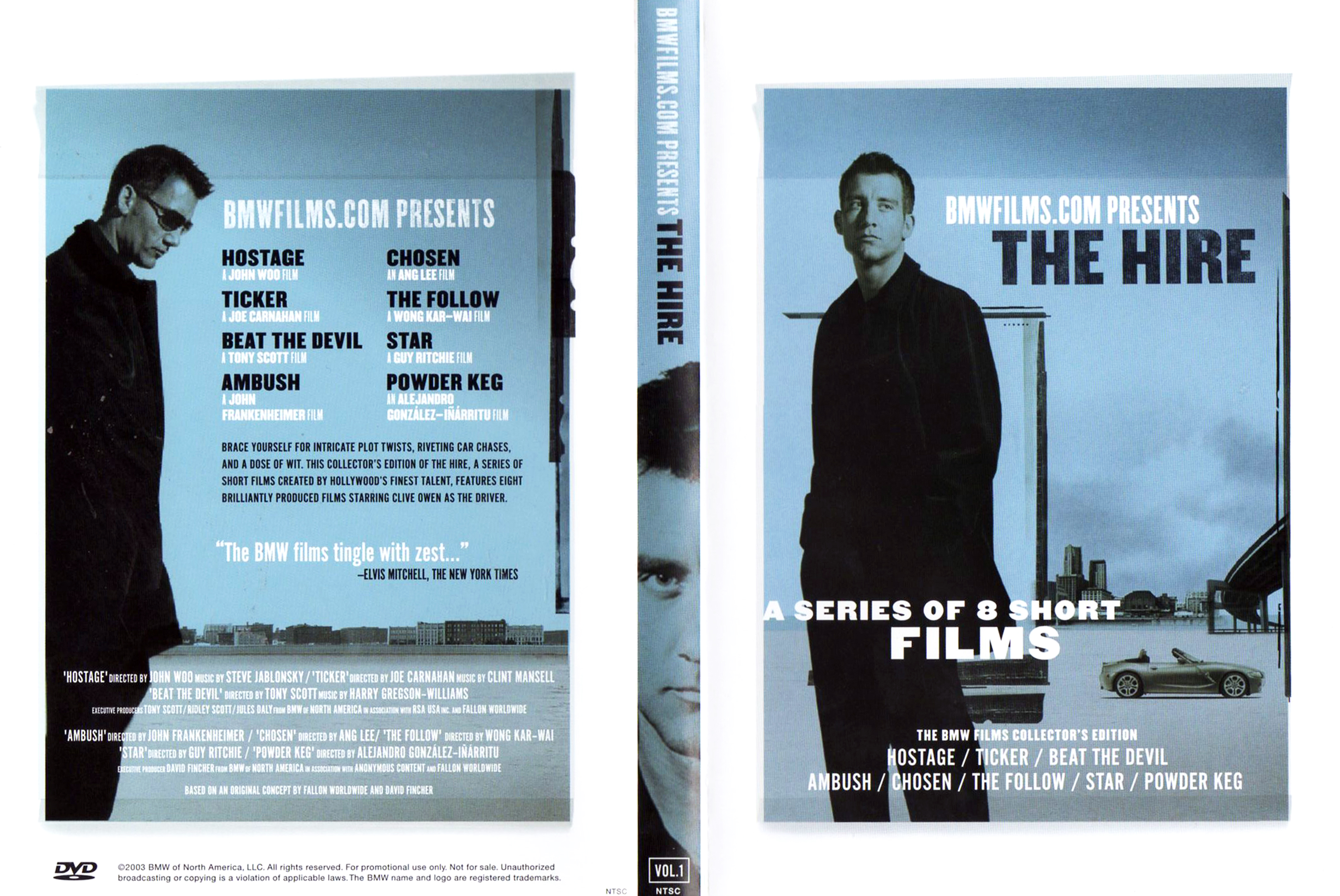 Jaquette DVD Bmwfilms prsents - The Hire Zone 1