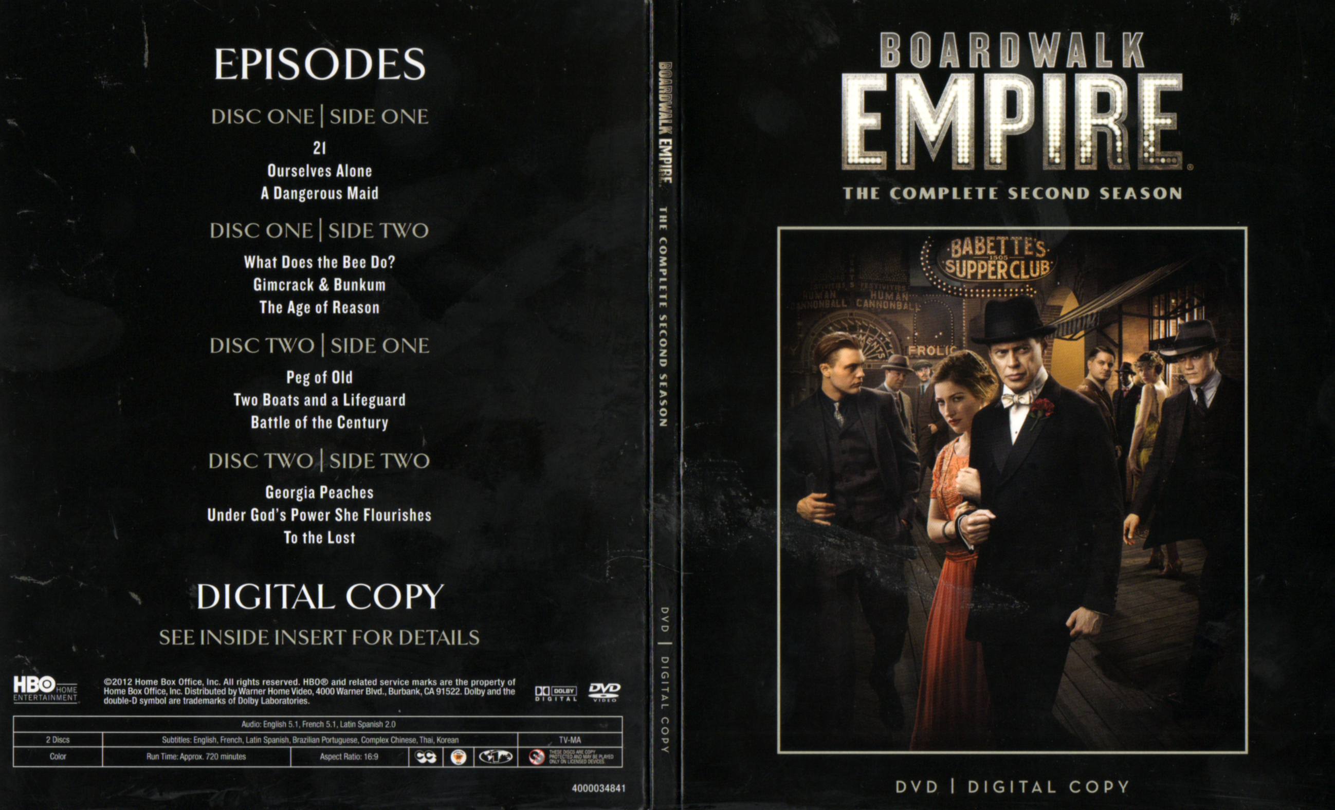Jaquette DVD Boardwalk Empire Saison 2 Zone 1