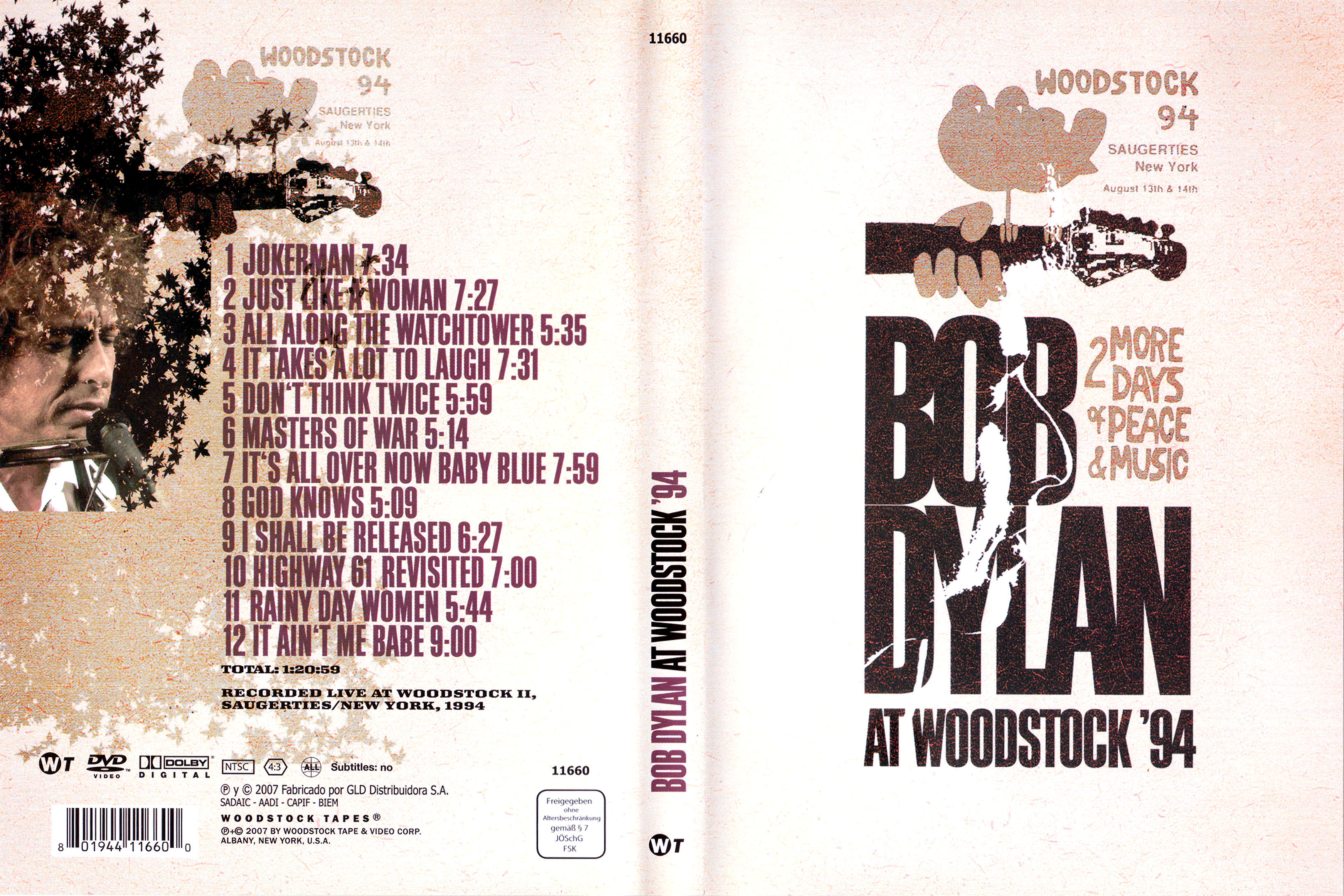 Jaquette DVD Bob Dylan - Woodstock 94