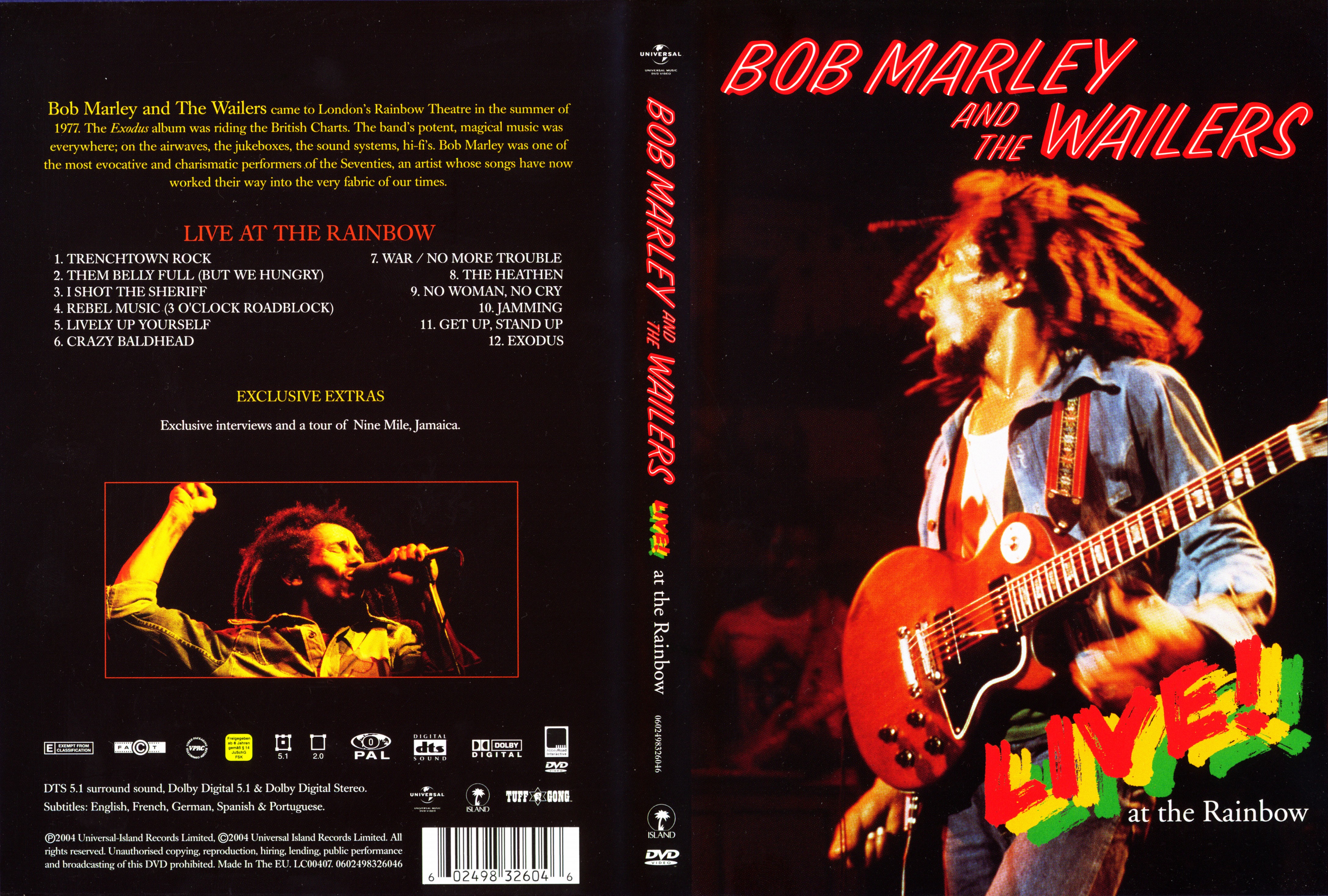 Jaquette DVD Bob Marley live 1977