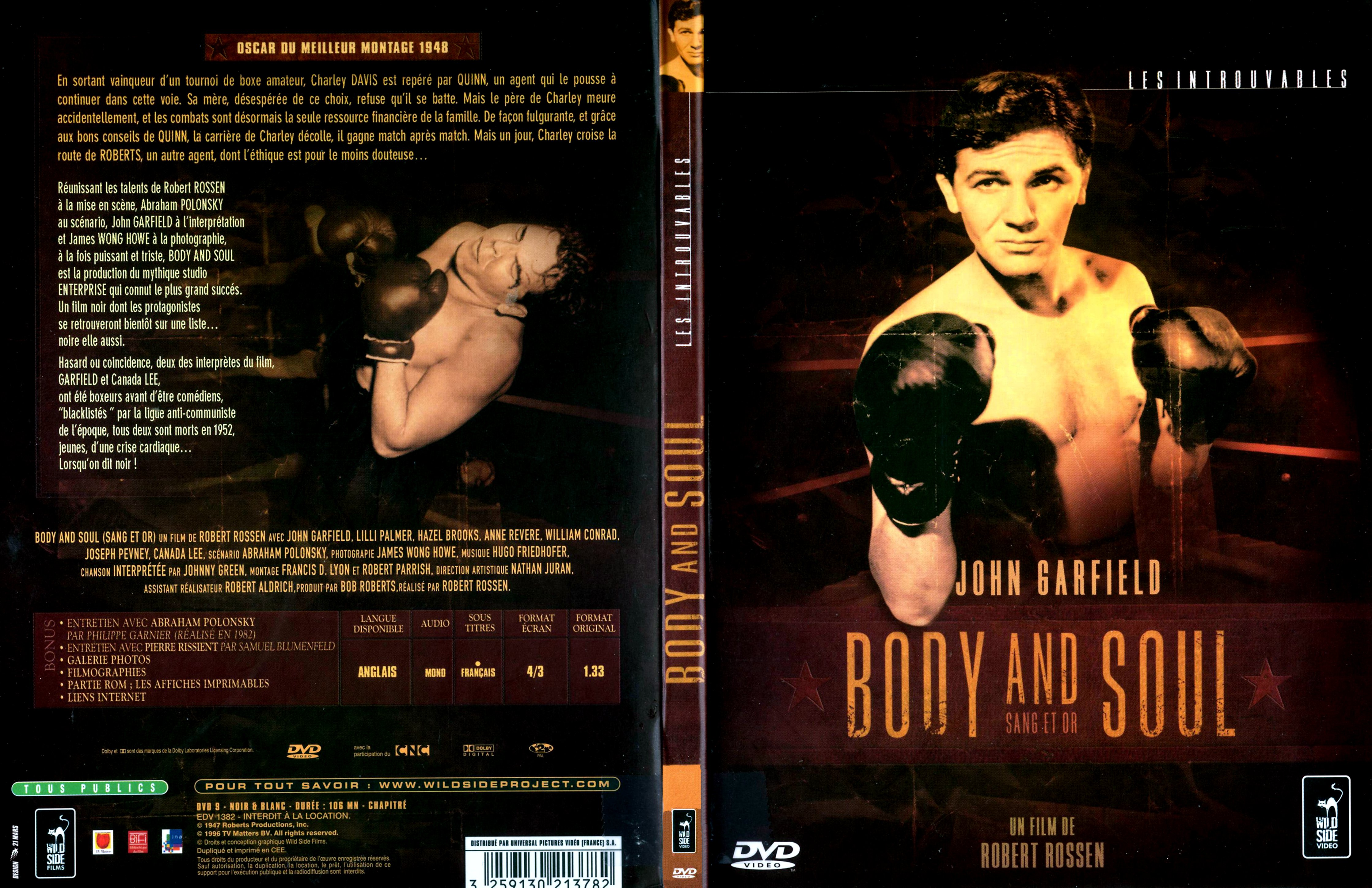 Jaquette DVD Body and soul - Sang et or