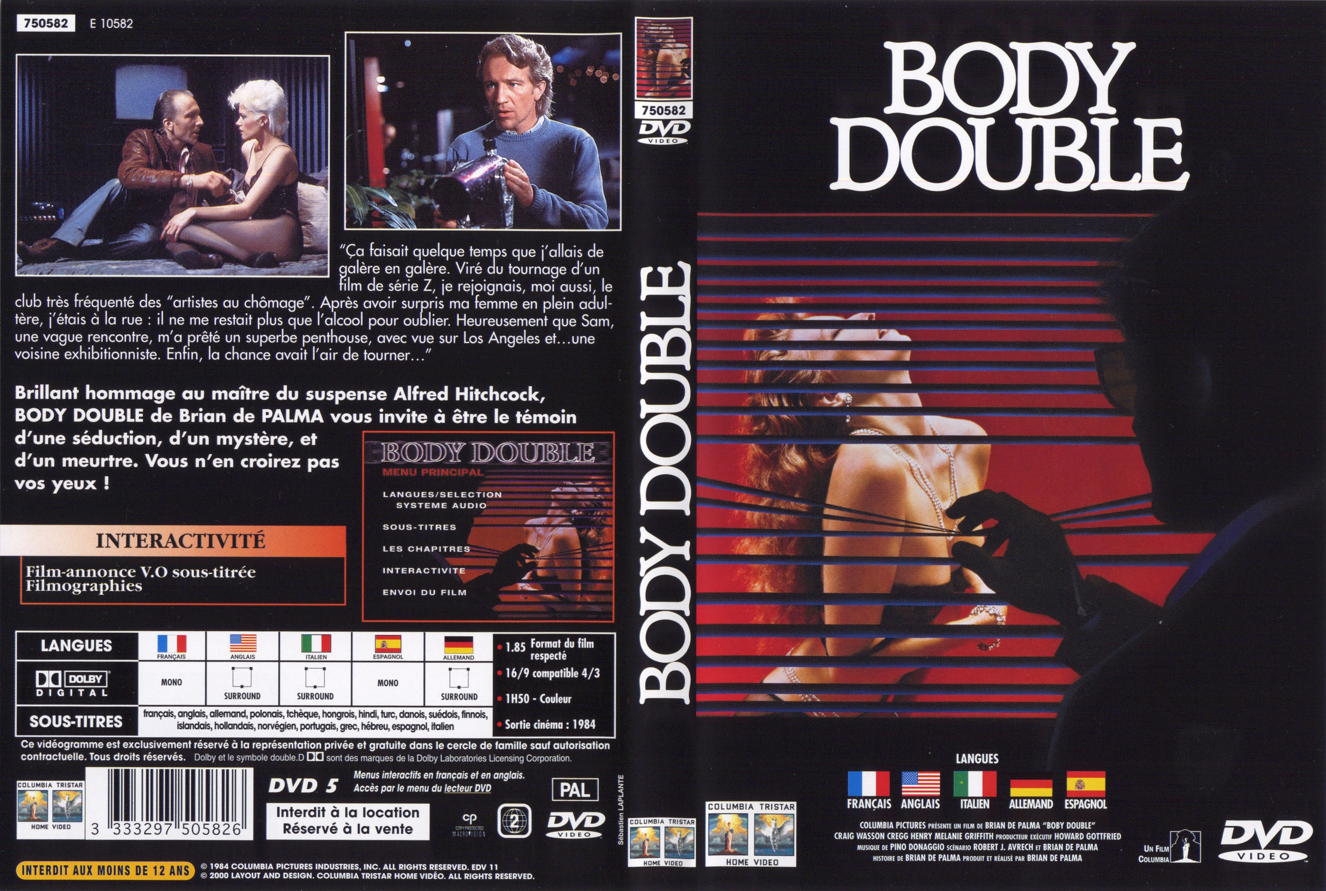 Jaquette DVD Body double v2