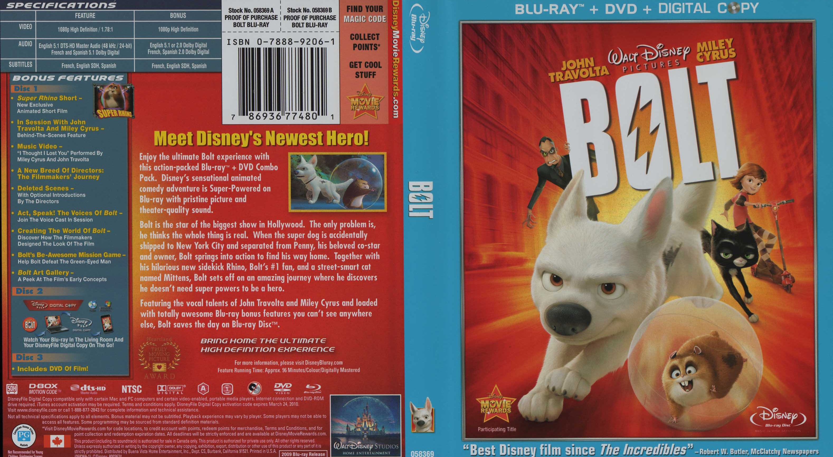 Jaquette DVD Bolt (BLU-RAY)
