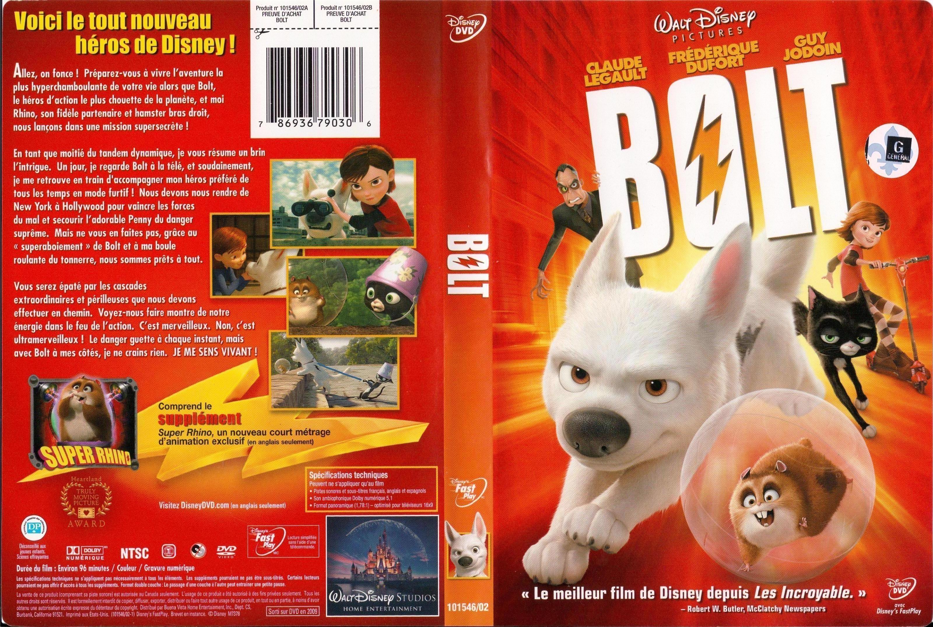 Jaquette DVD Bolt (Canadienne)