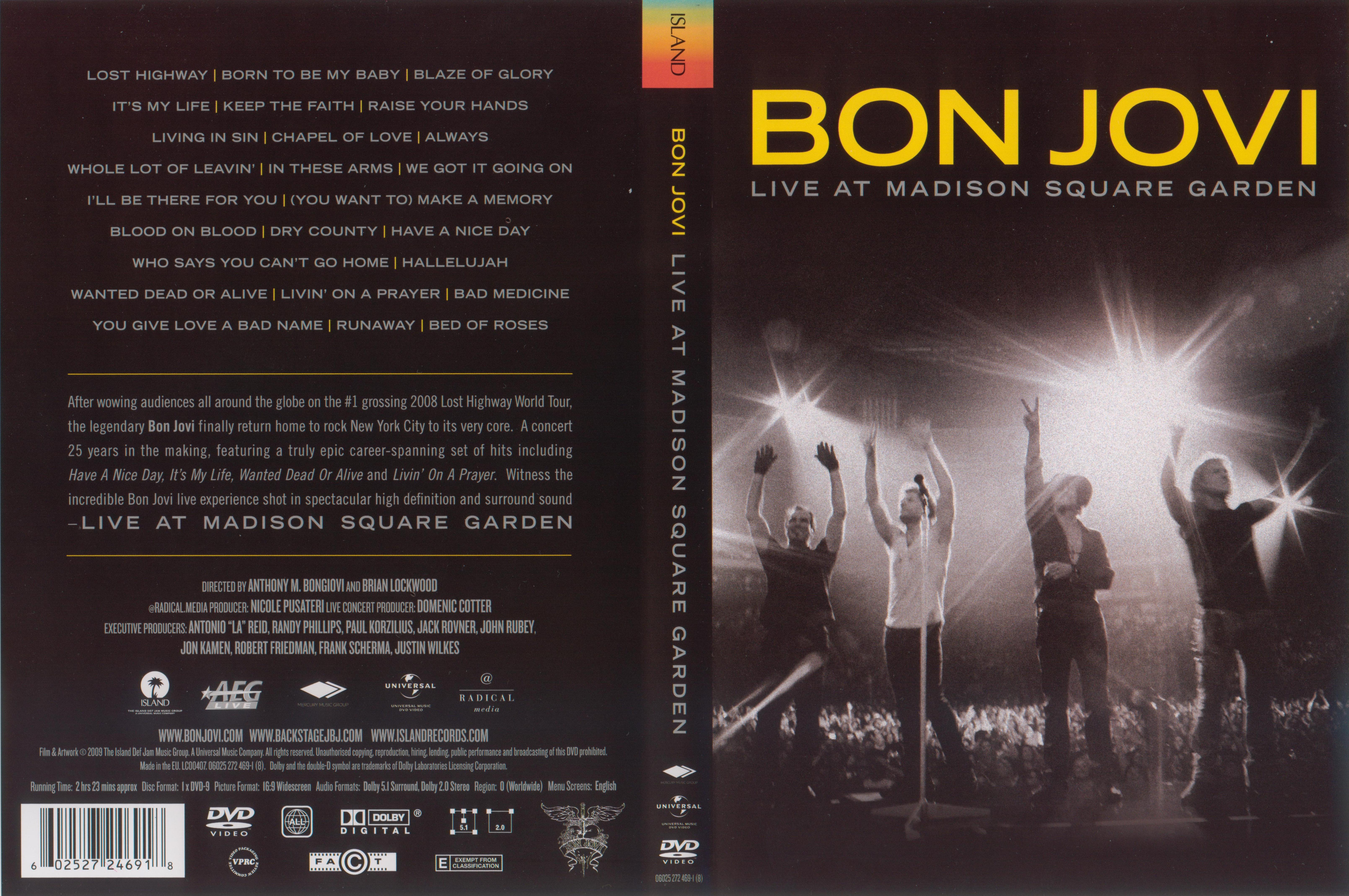 Jaquette DVD Bon Jovi - Live at Madison Square Garden
