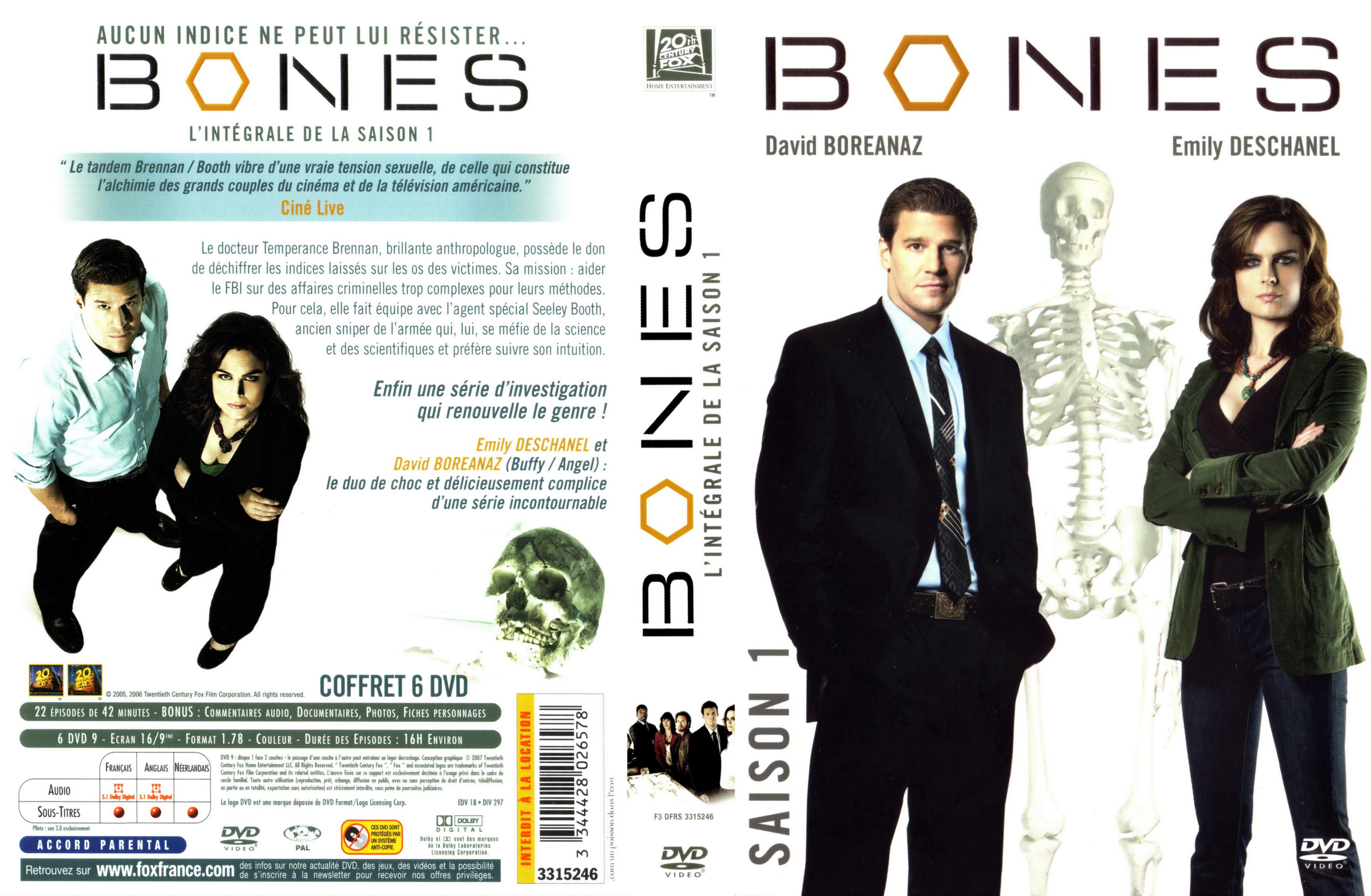 Jaquette DVD Bones Saison 1 COFFRET