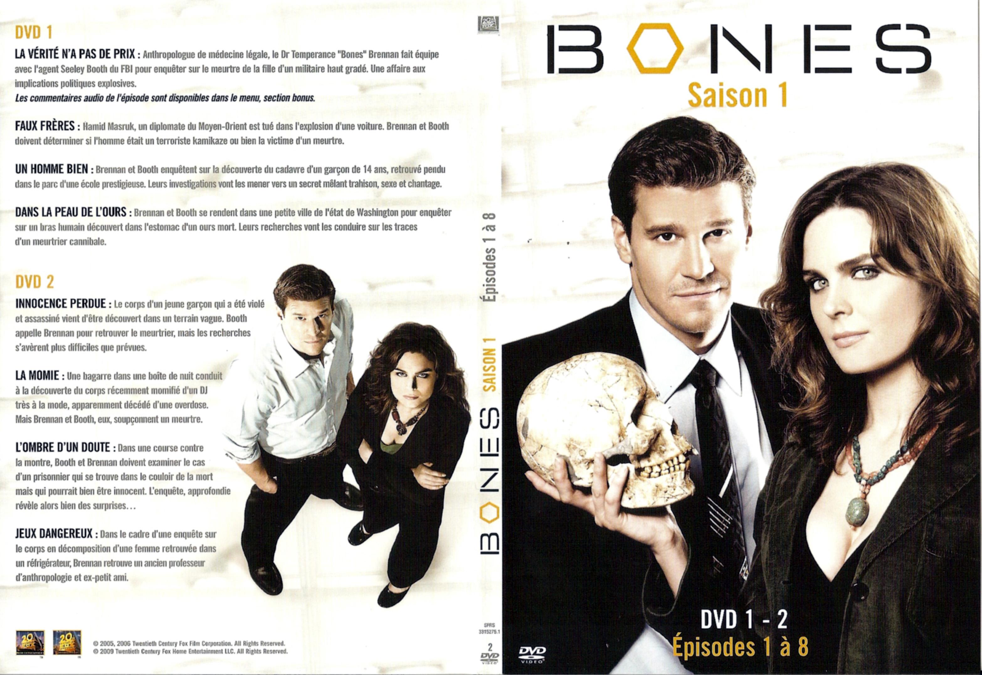 Jaquette DVD Bones Saison 1 DVD 1