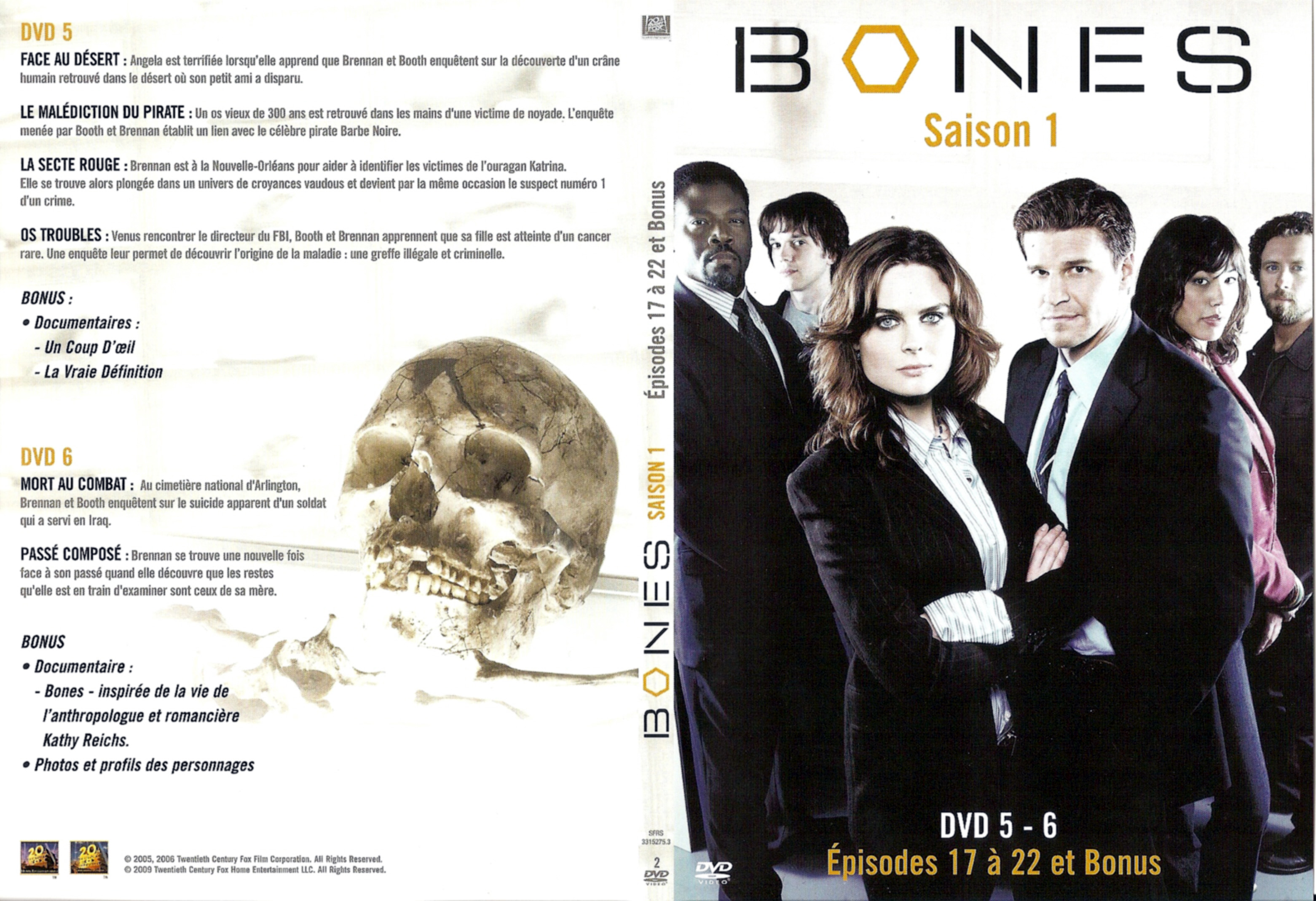 Jaquette DVD Bones Saison 1 DVD 3