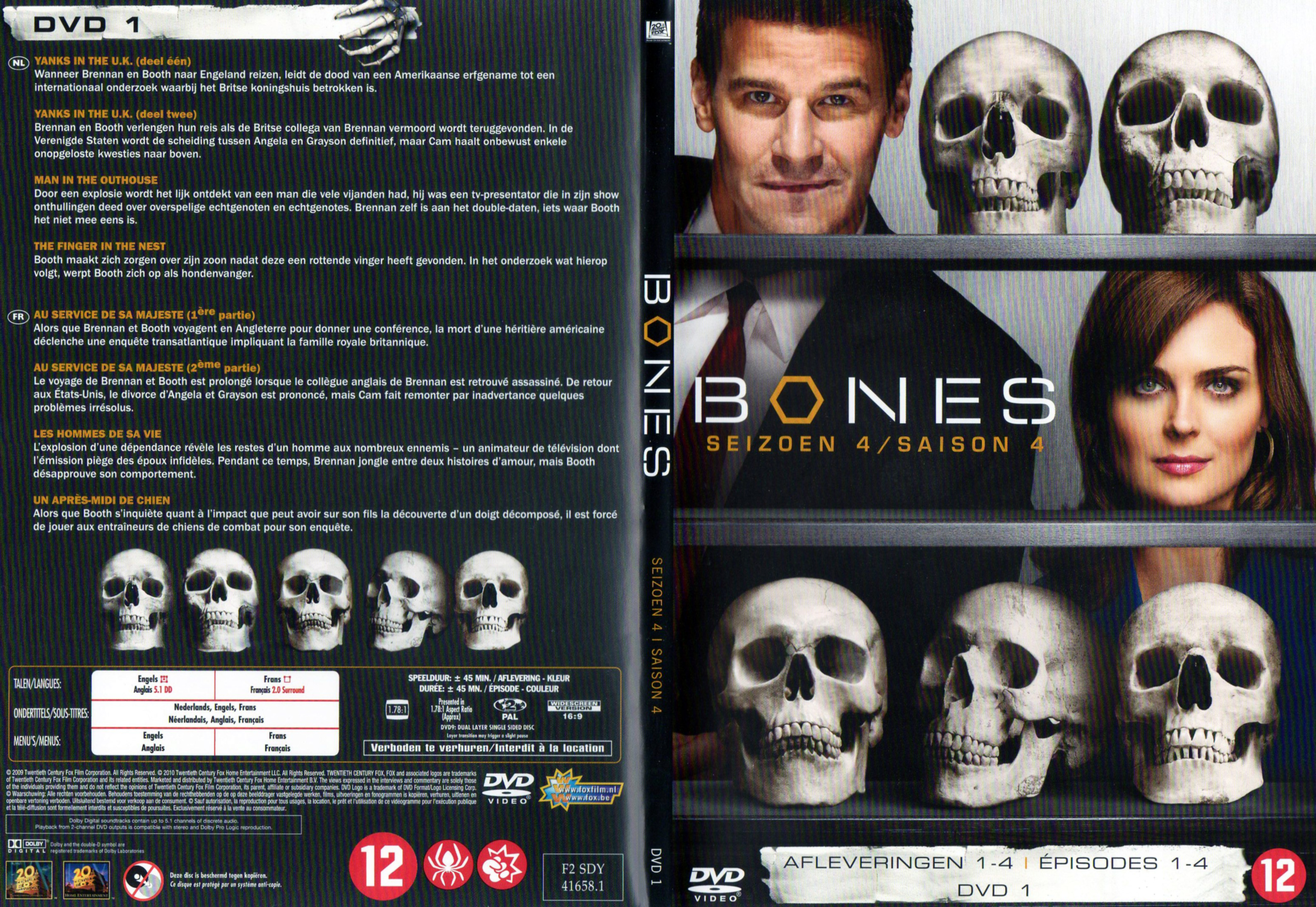 Jaquette DVD Bones Saison 4 DVD 1
