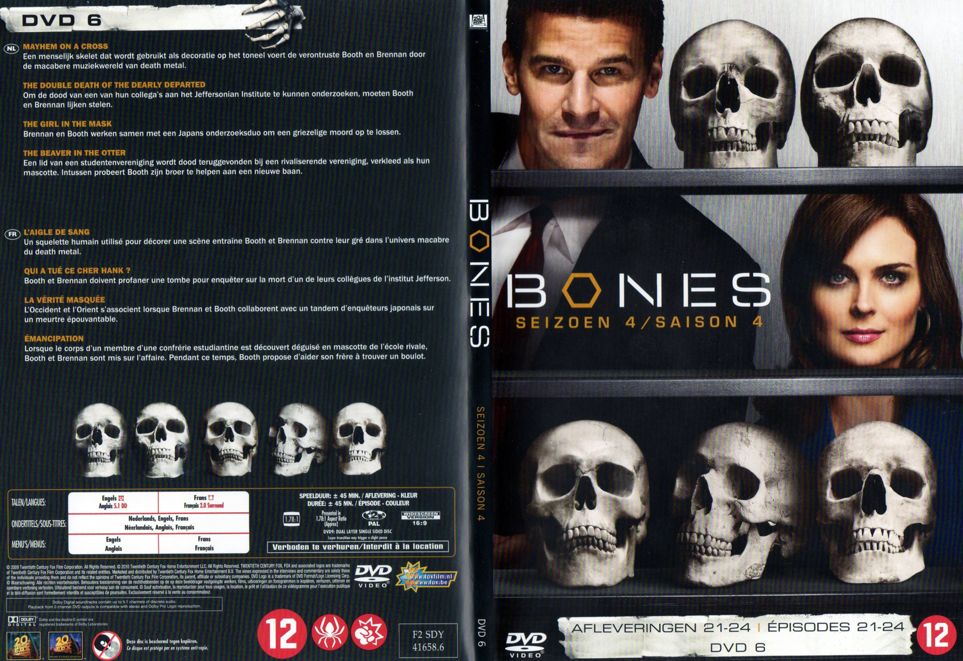 Jaquette DVD Bones Saison 4 DVD 6