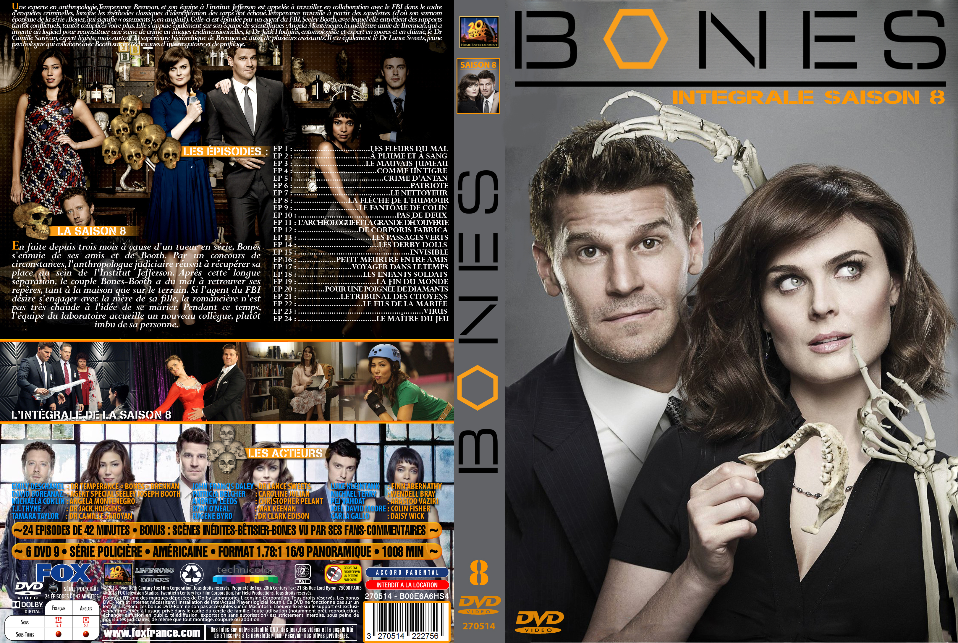 Jaquette DVD Bones Saison 8 custom