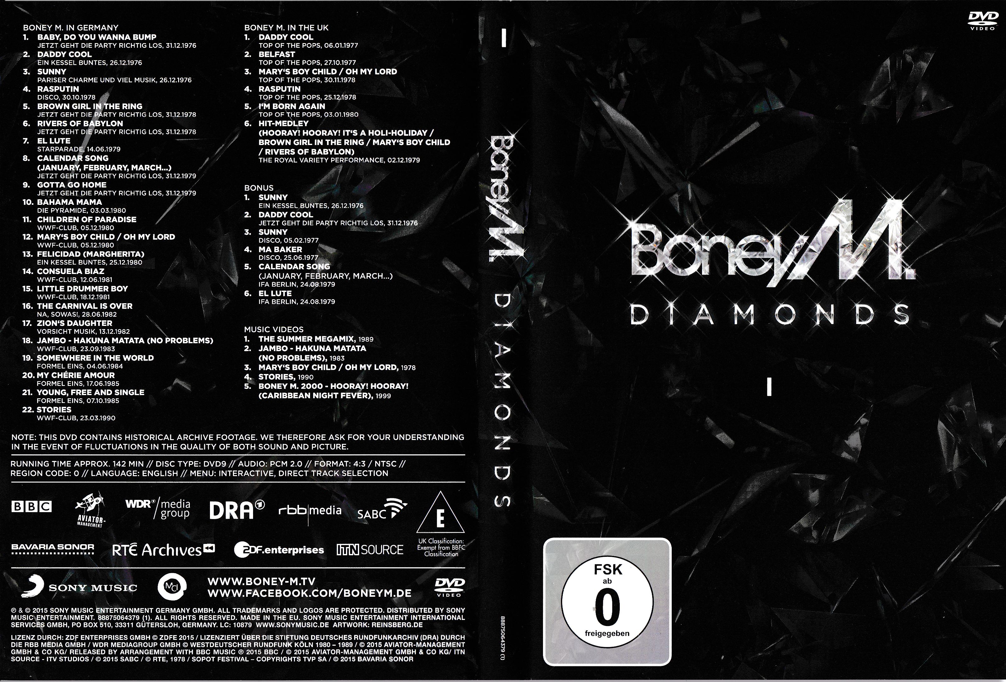 Jaquette DVD Boney M - Diamonds DVD Volume 1 