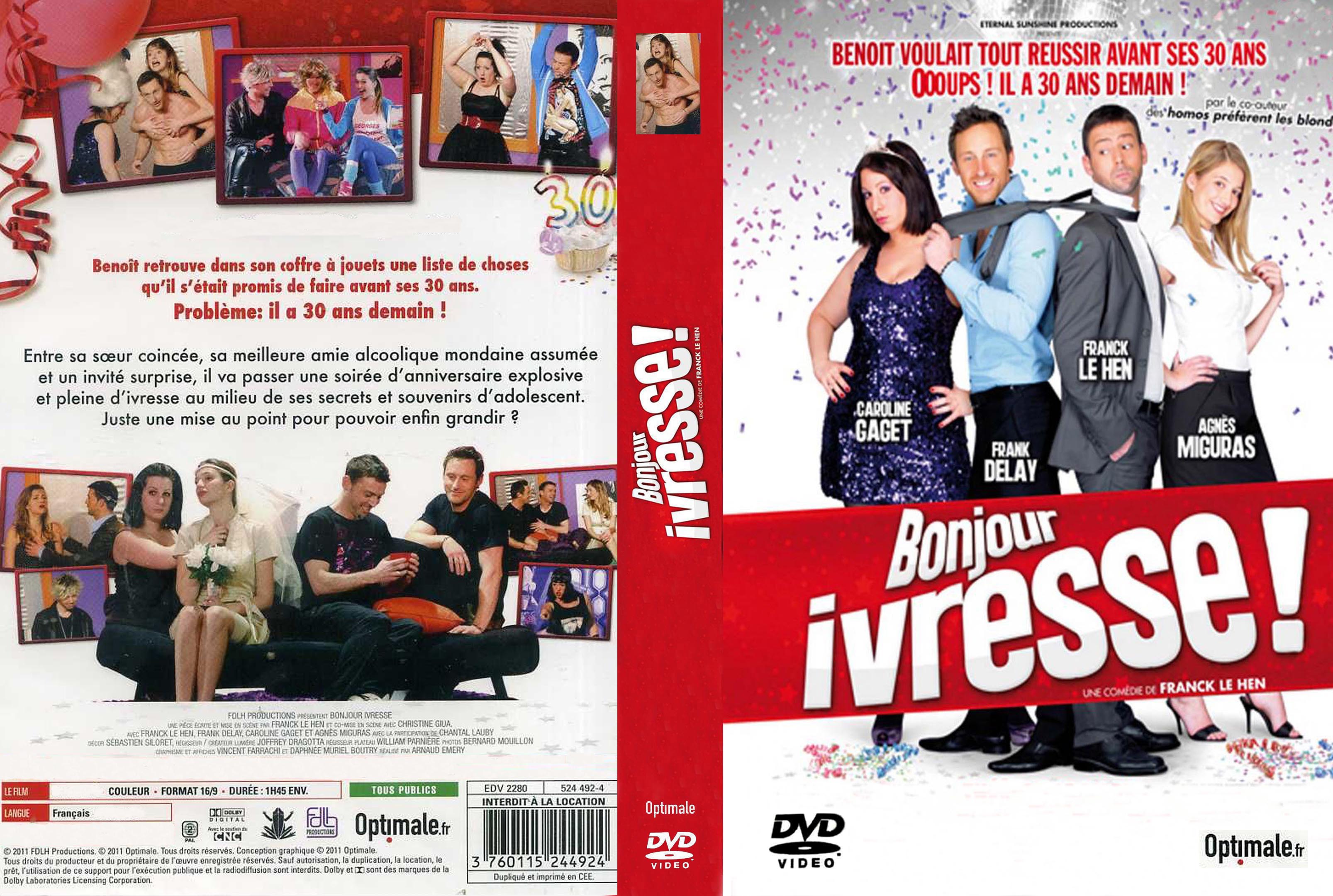 Jaquette DVD Bonjour ivresse (Theatre)