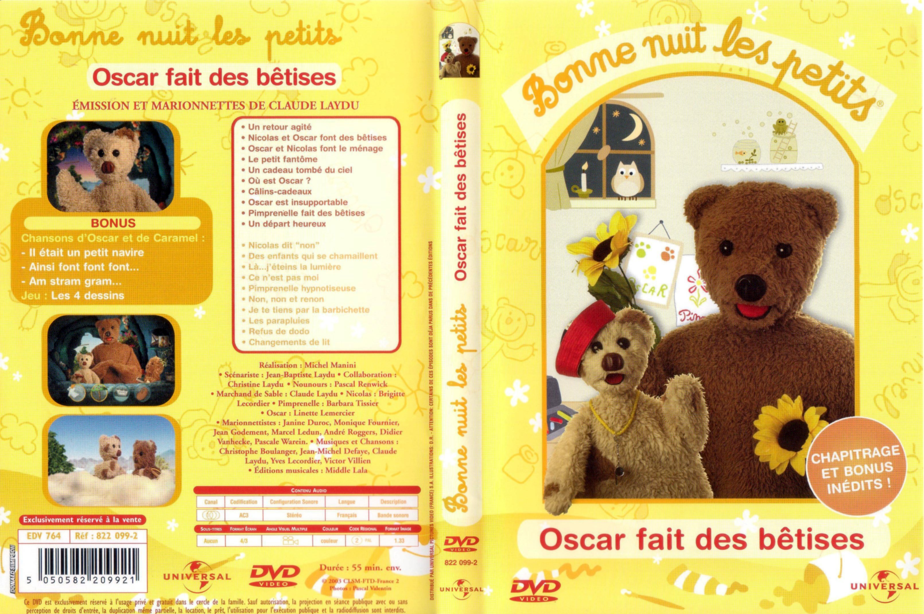 Jaquette DVD Bonne nuit les petits - Oscar fait des betises