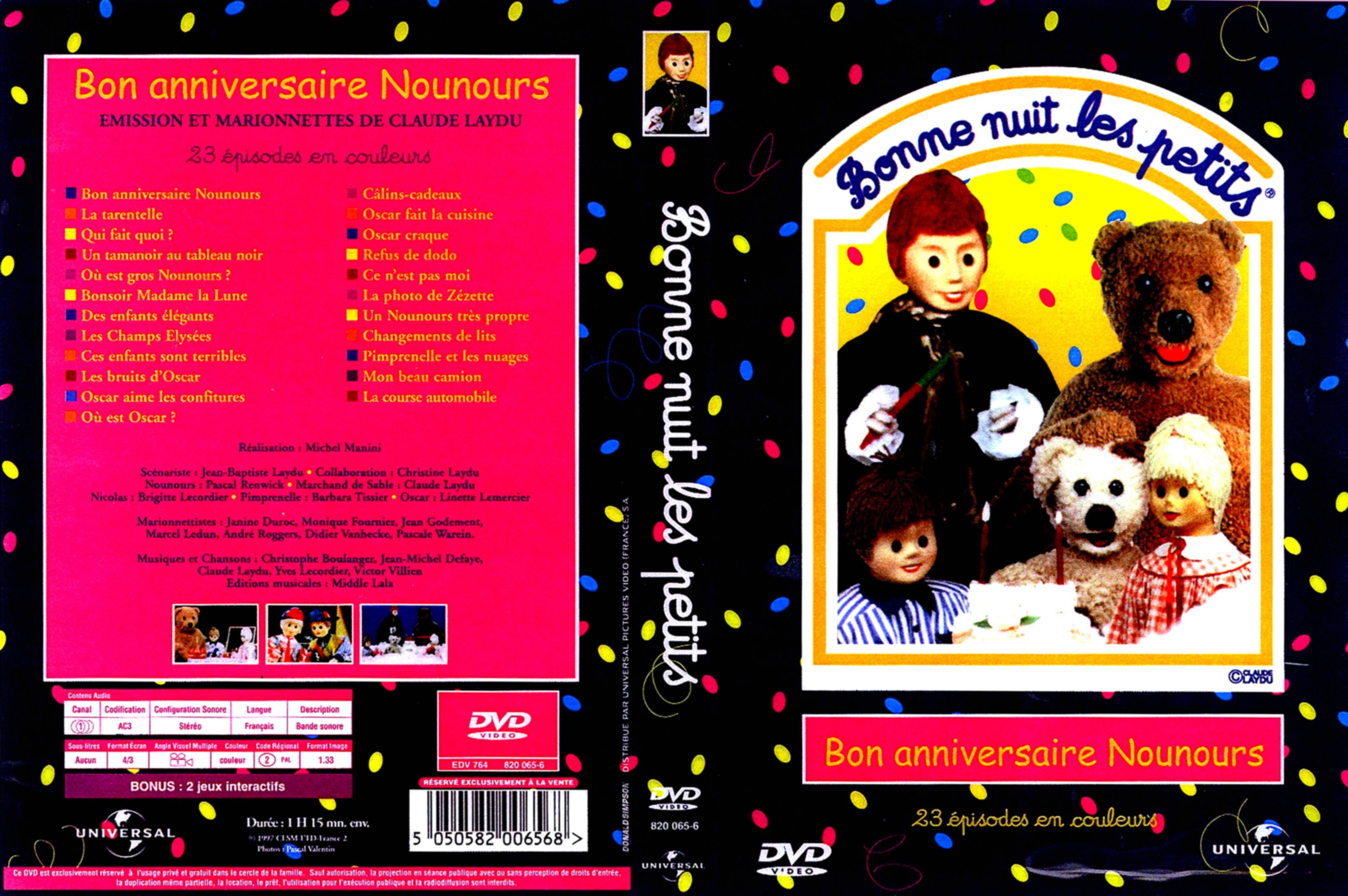 Jaquette DVD Bonne nuit les petits - bon anniversaire nounours