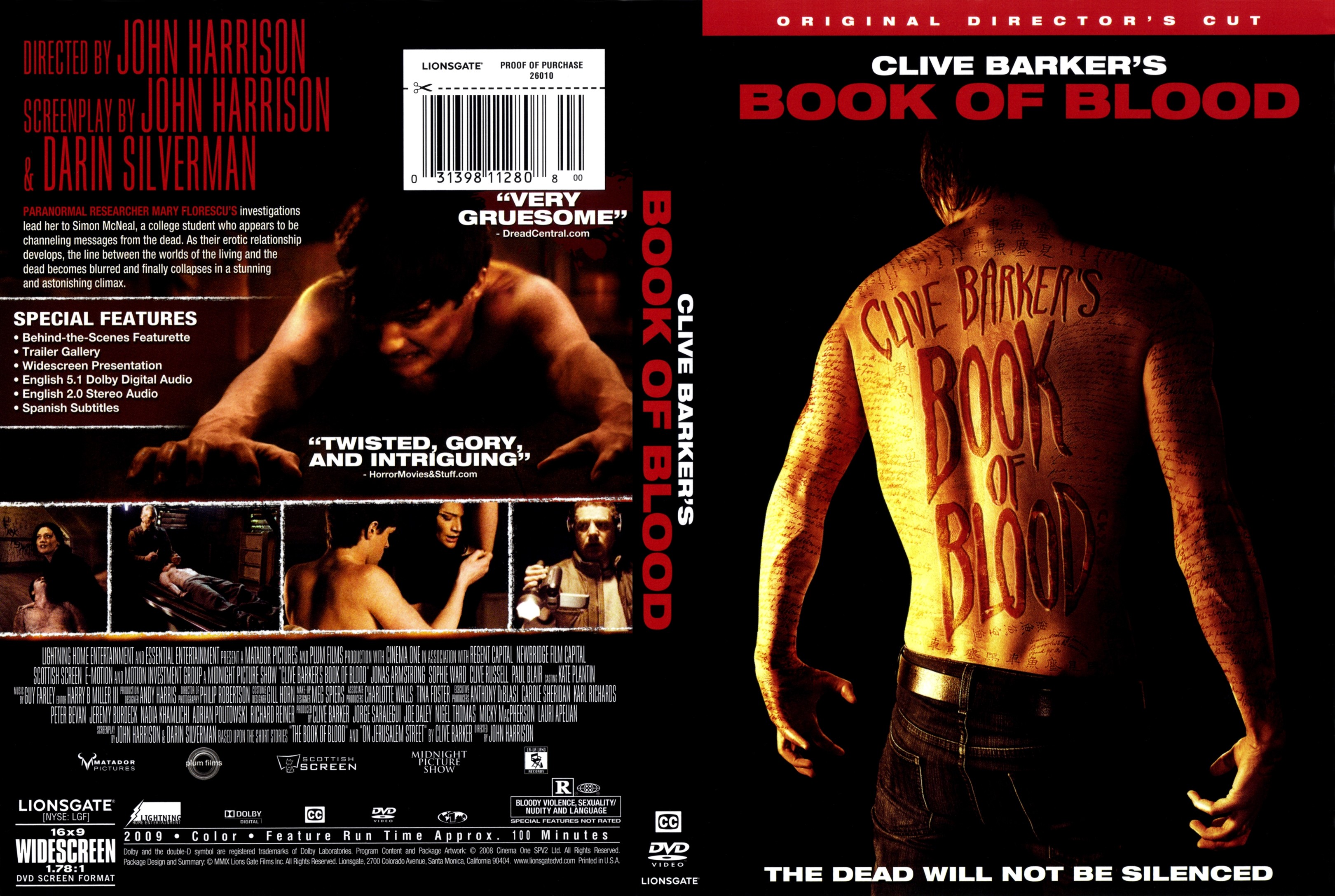 Jaquette DVD Book Of Blood Zone 1 (BLU-RAY)