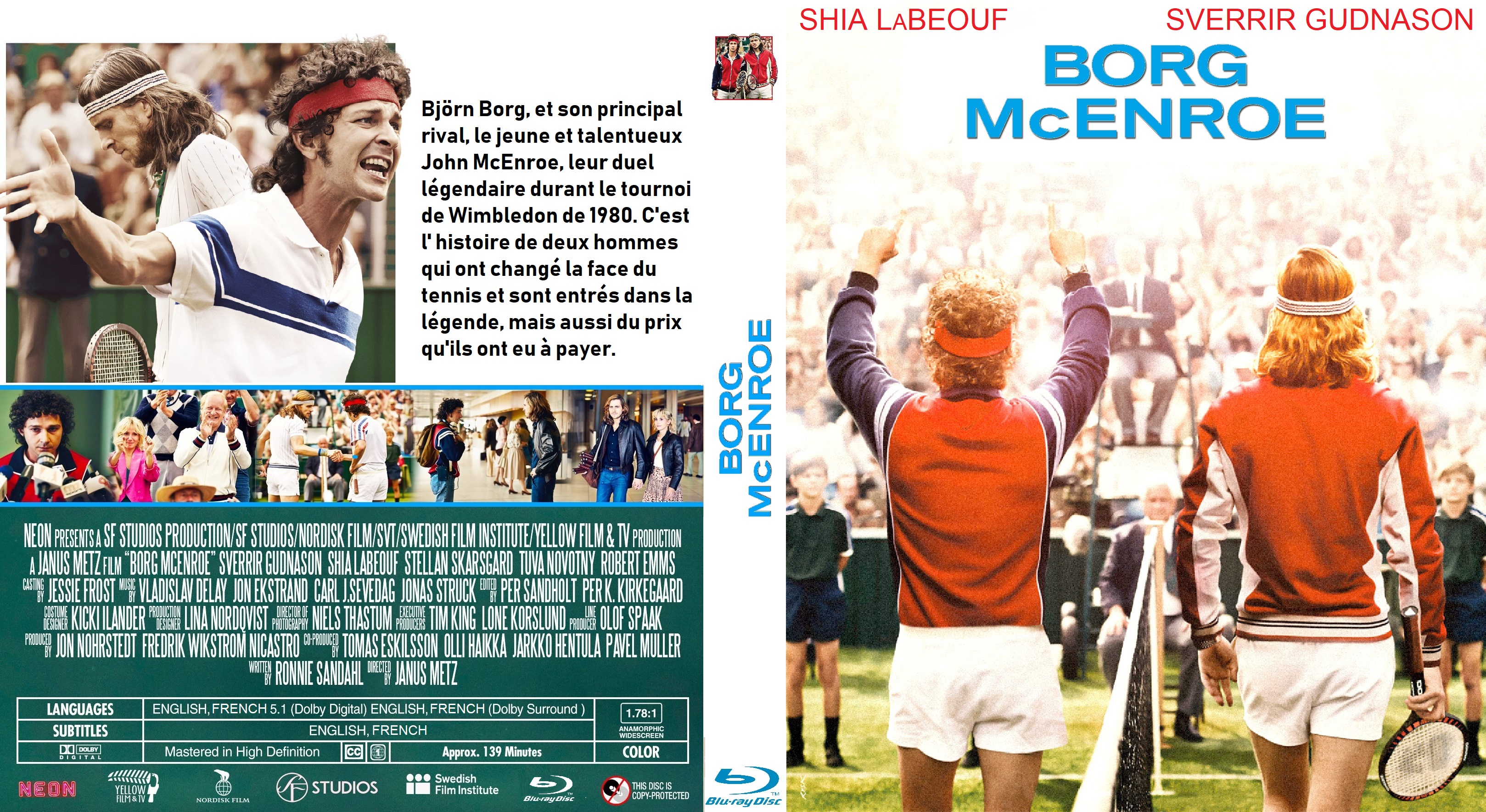 Jaquette DVD Borg McEnroe custom (BLU-RAY)