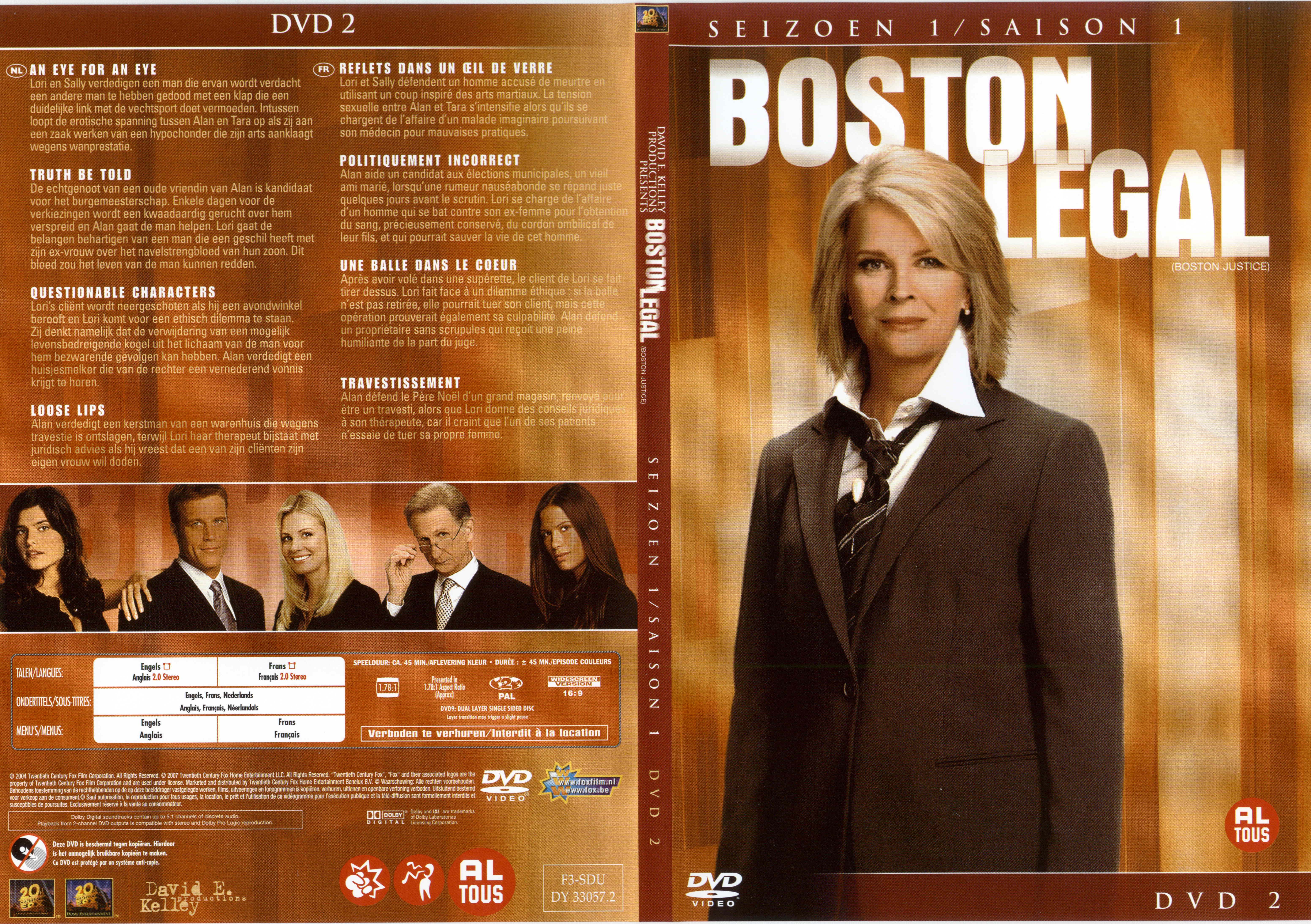 Jaquette DVD Boston legal - Boston justice Saison 1 DVD 2