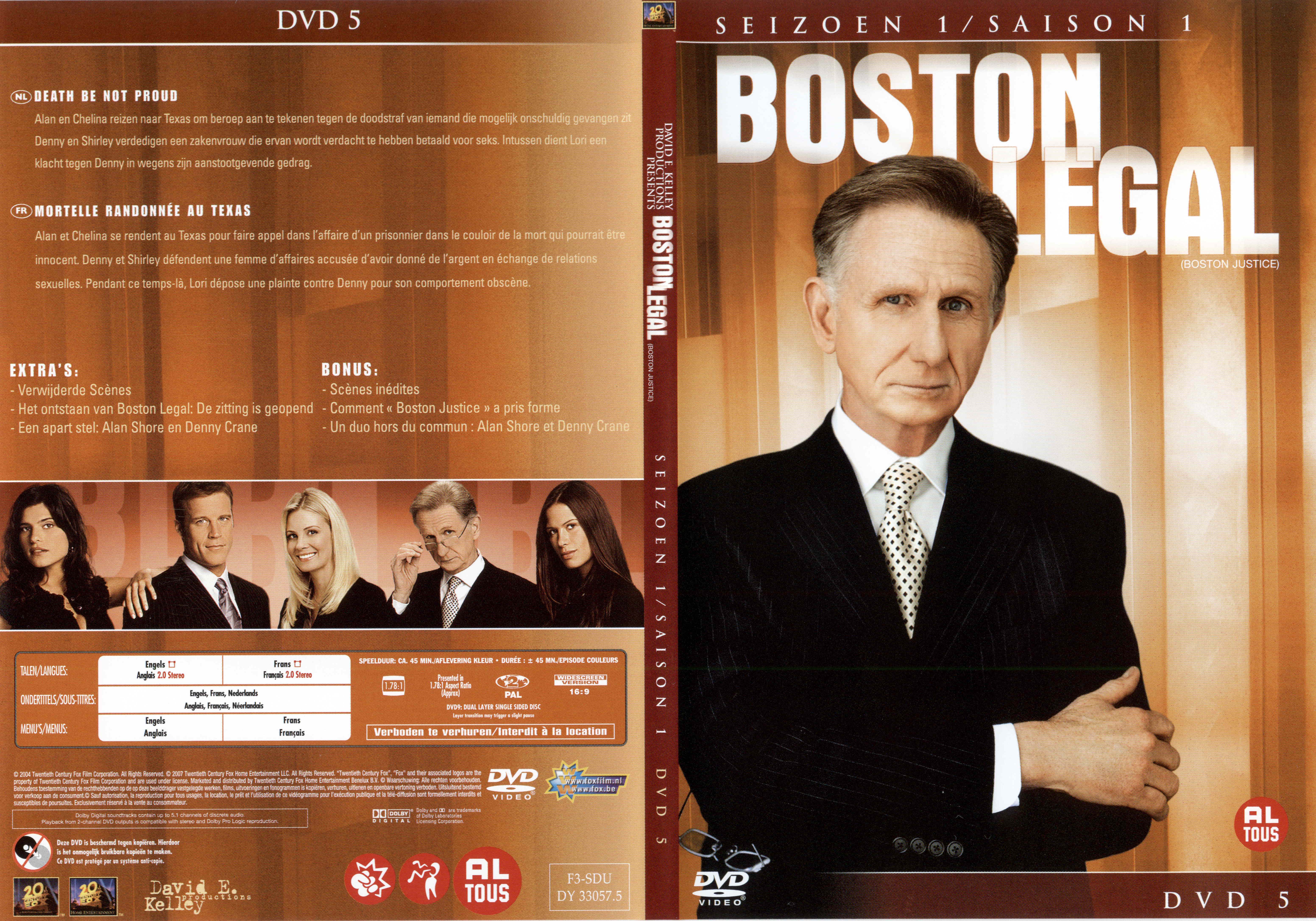 Jaquette DVD Boston legal - Boston justice Saison 1 DVD 5