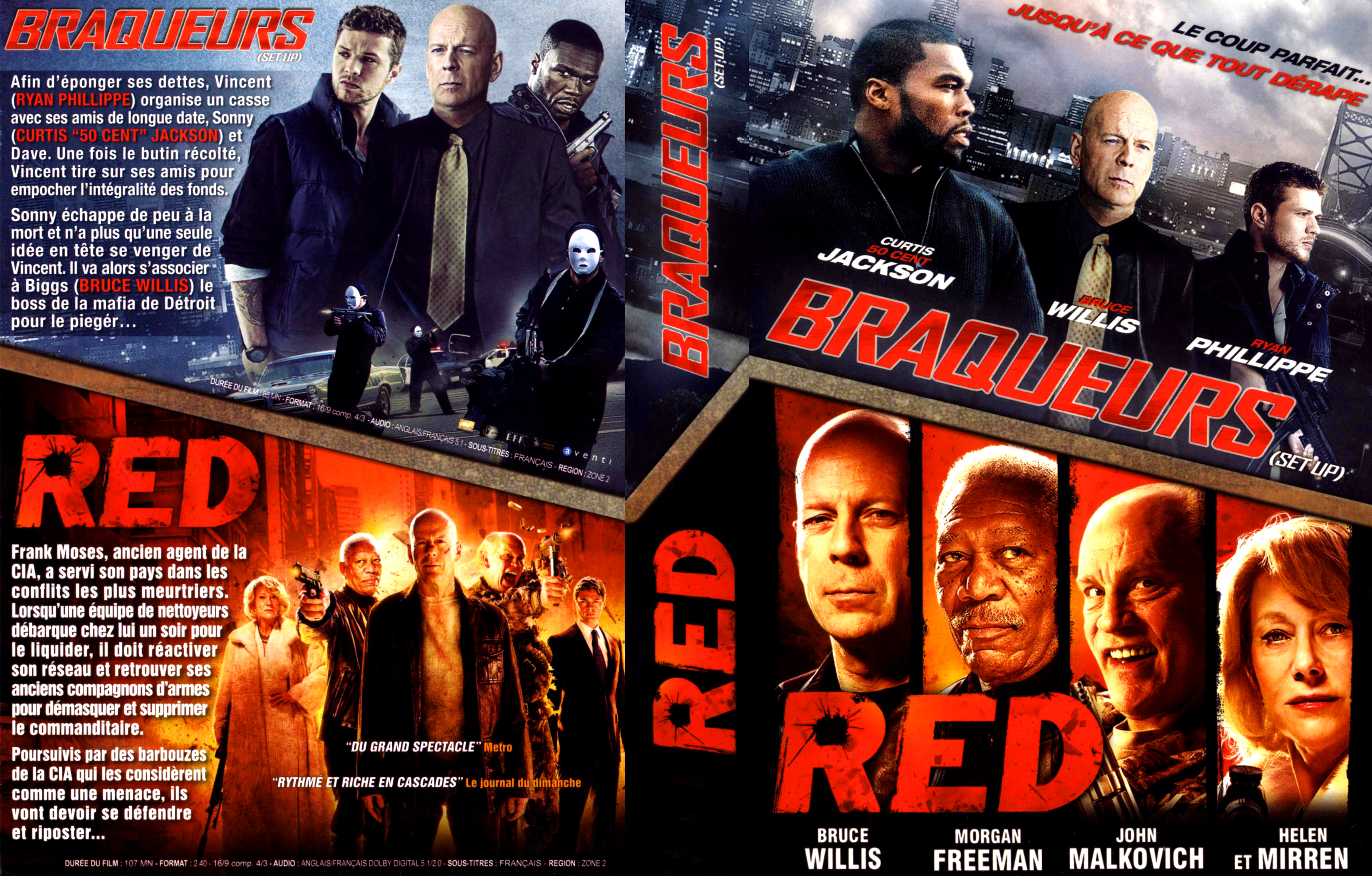 Jaquette DVD Braqueurs + Red