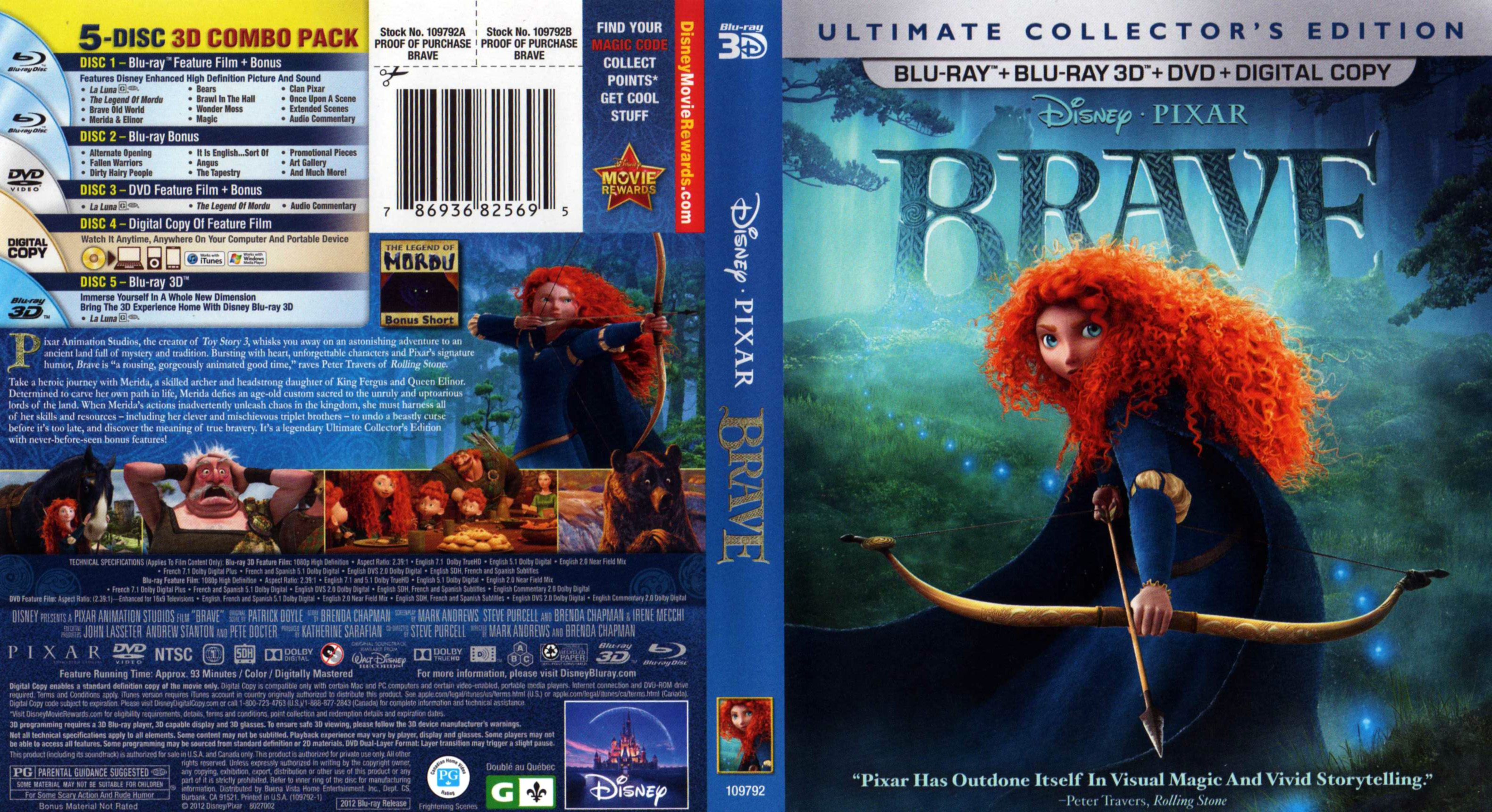 Jaquette DVD Brave - Rebelle (Canadienne) (BLU-RAY)