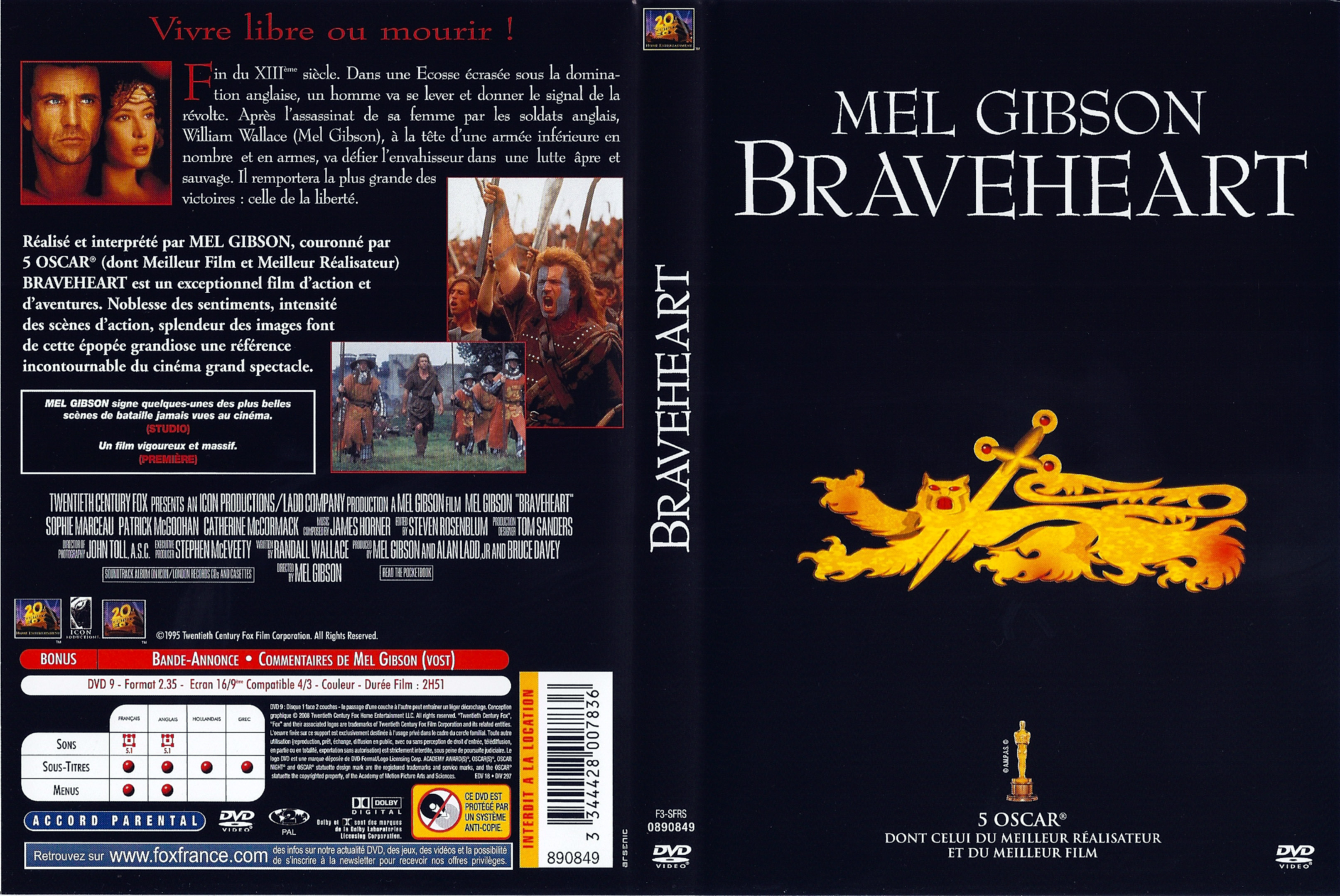 Jaquette DVD Braveheart v3