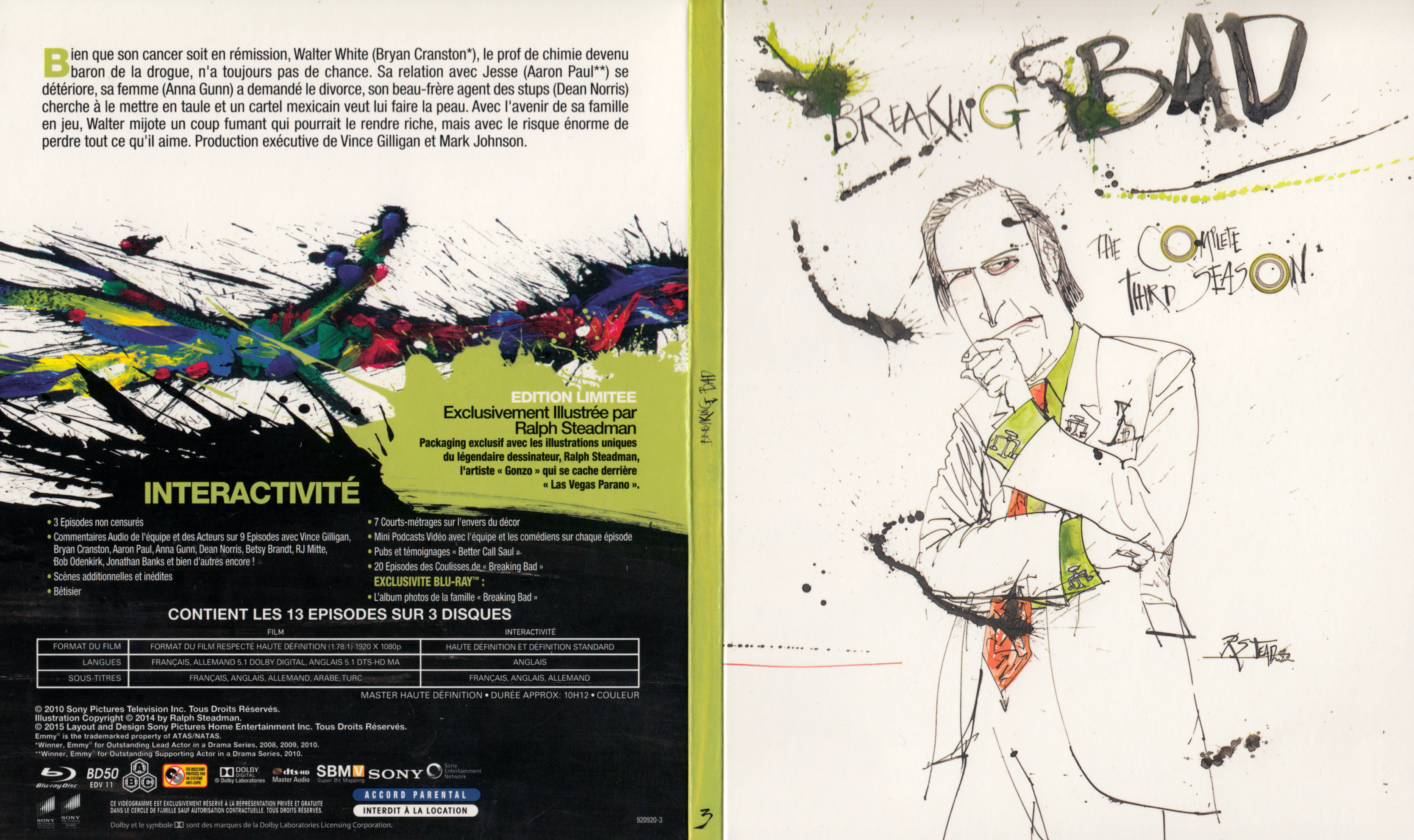 Jaquette DVD de Breaking Bad Saison 3 Cinéma Passion