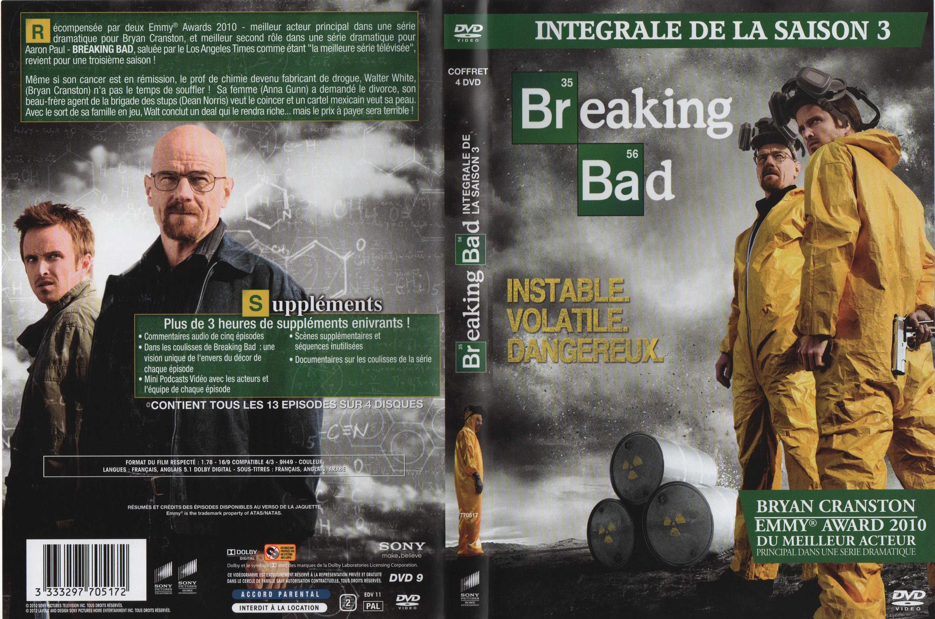 Jaquette DVD Breaking Bad Saison 3 COFFRET
