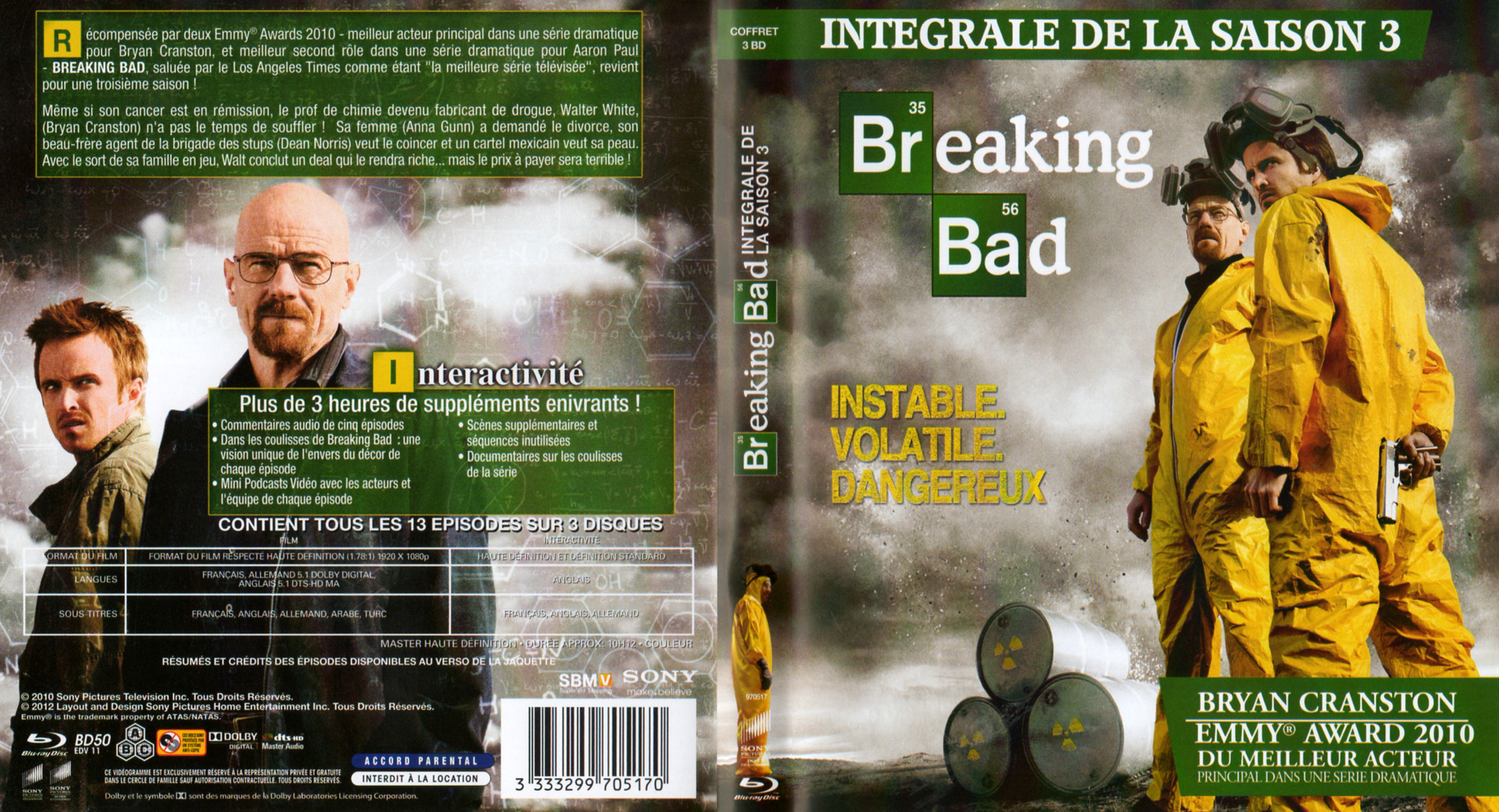 Jaquette DVD Breaking Bad Saison 3 (BLU-RAY)