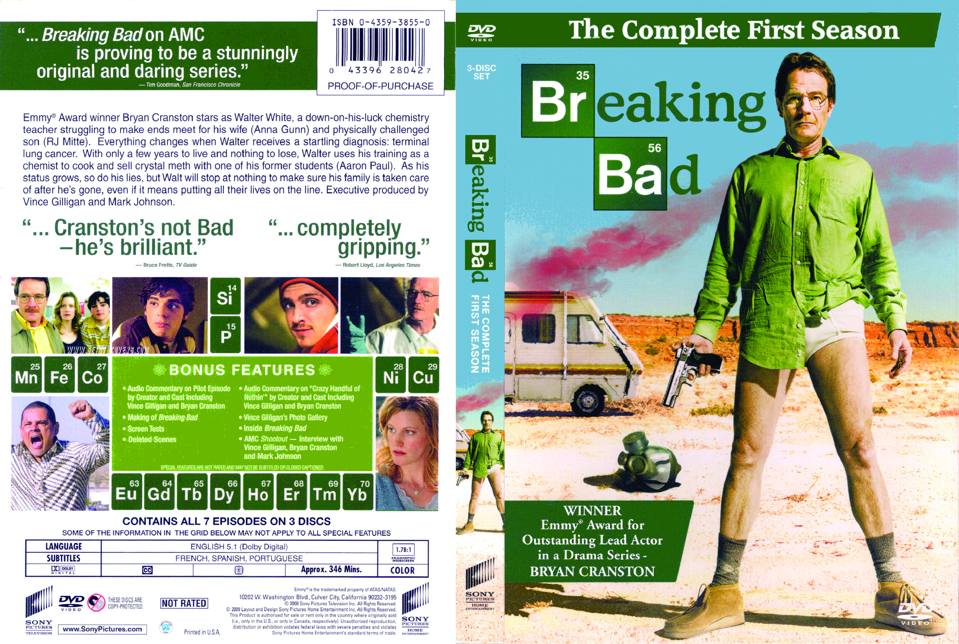 Jaquette DVD Breaking Bad saison 1 Zone 1