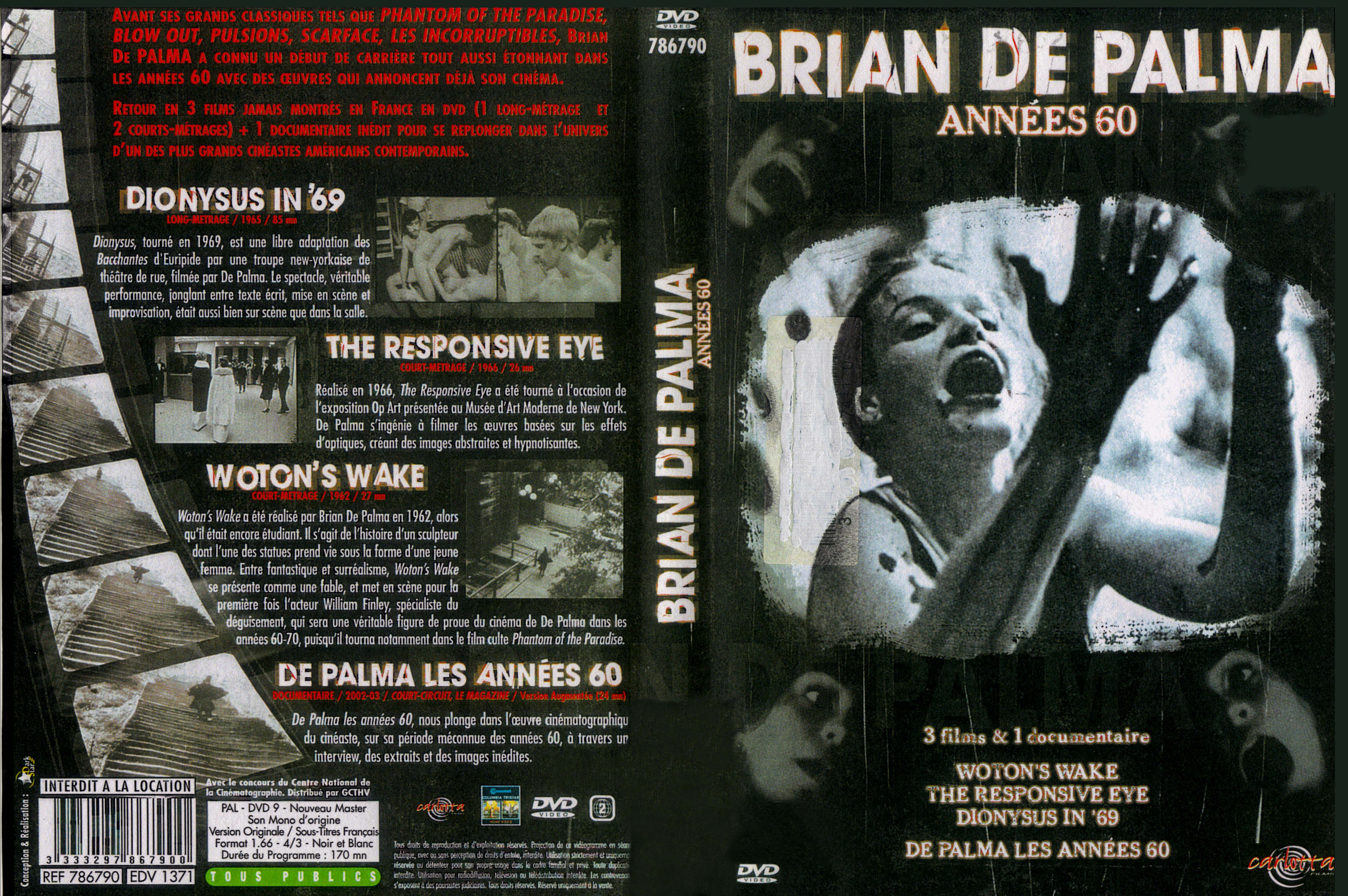 Jaquette DVD Brian de Palma Annes 60