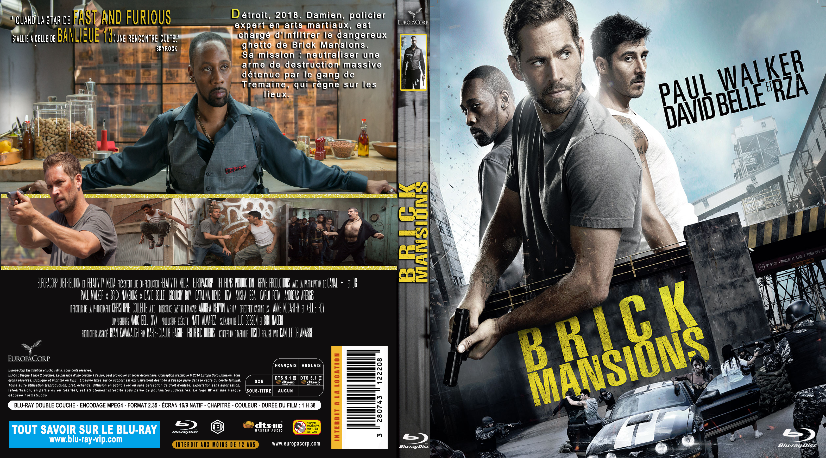 Jaquette DVD Brick Mansions custom (BLU-RAY)