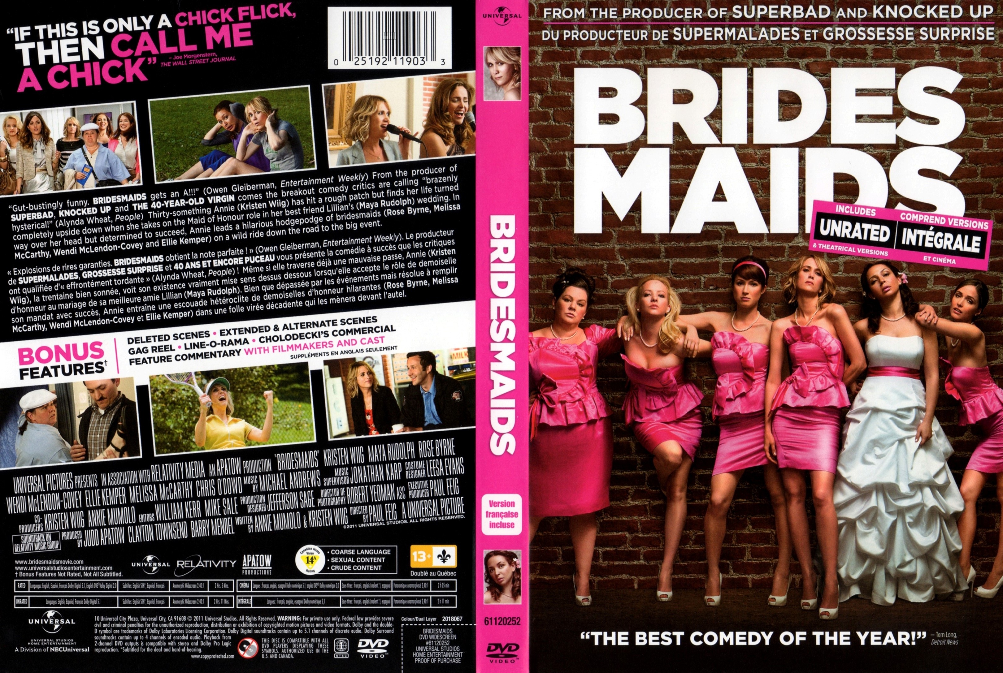 Jaquette DVD Bridesmaids - Mes meilleures amies (Canadienne)