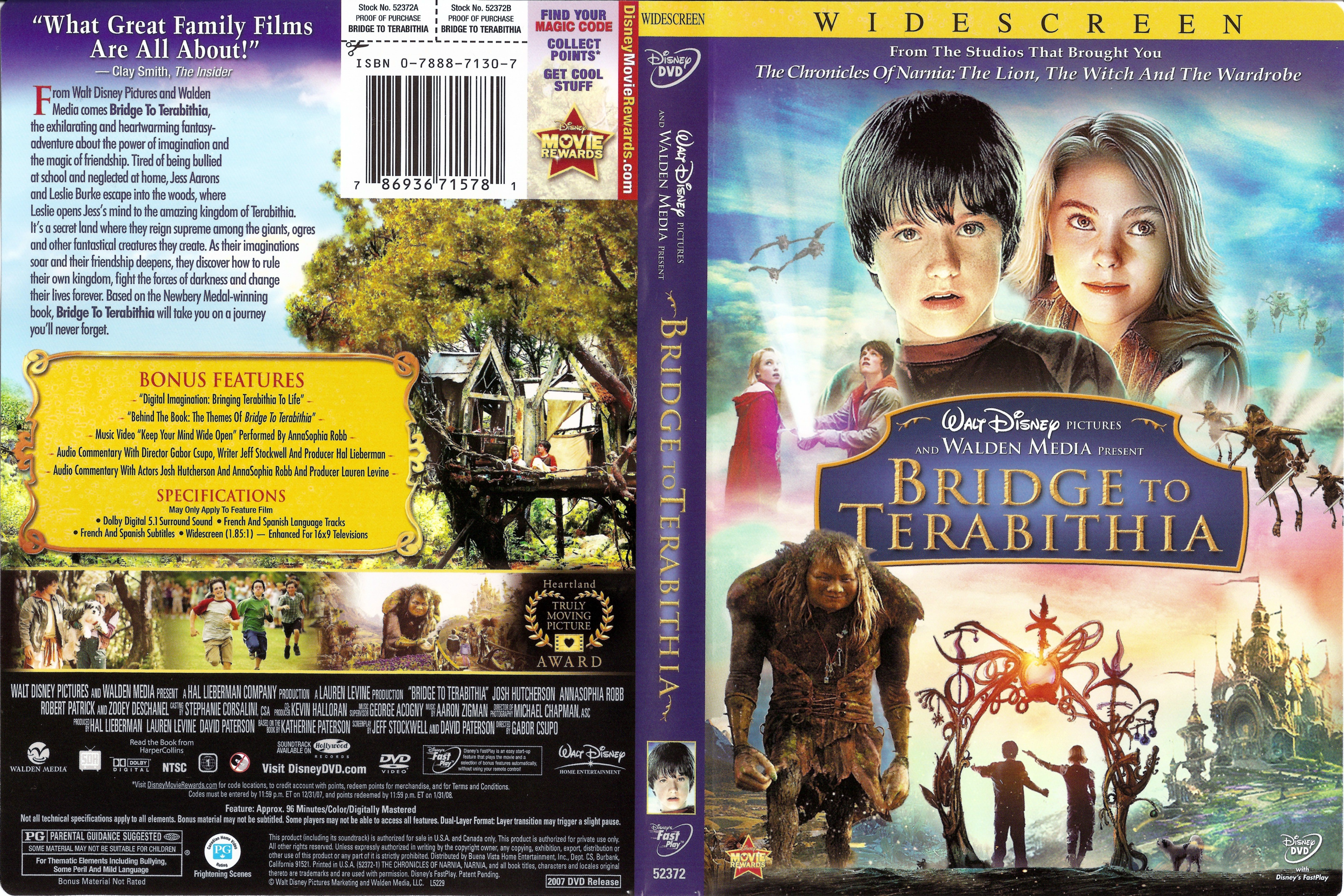 Jaquette DVD Bridge to Terabithia Zone 1