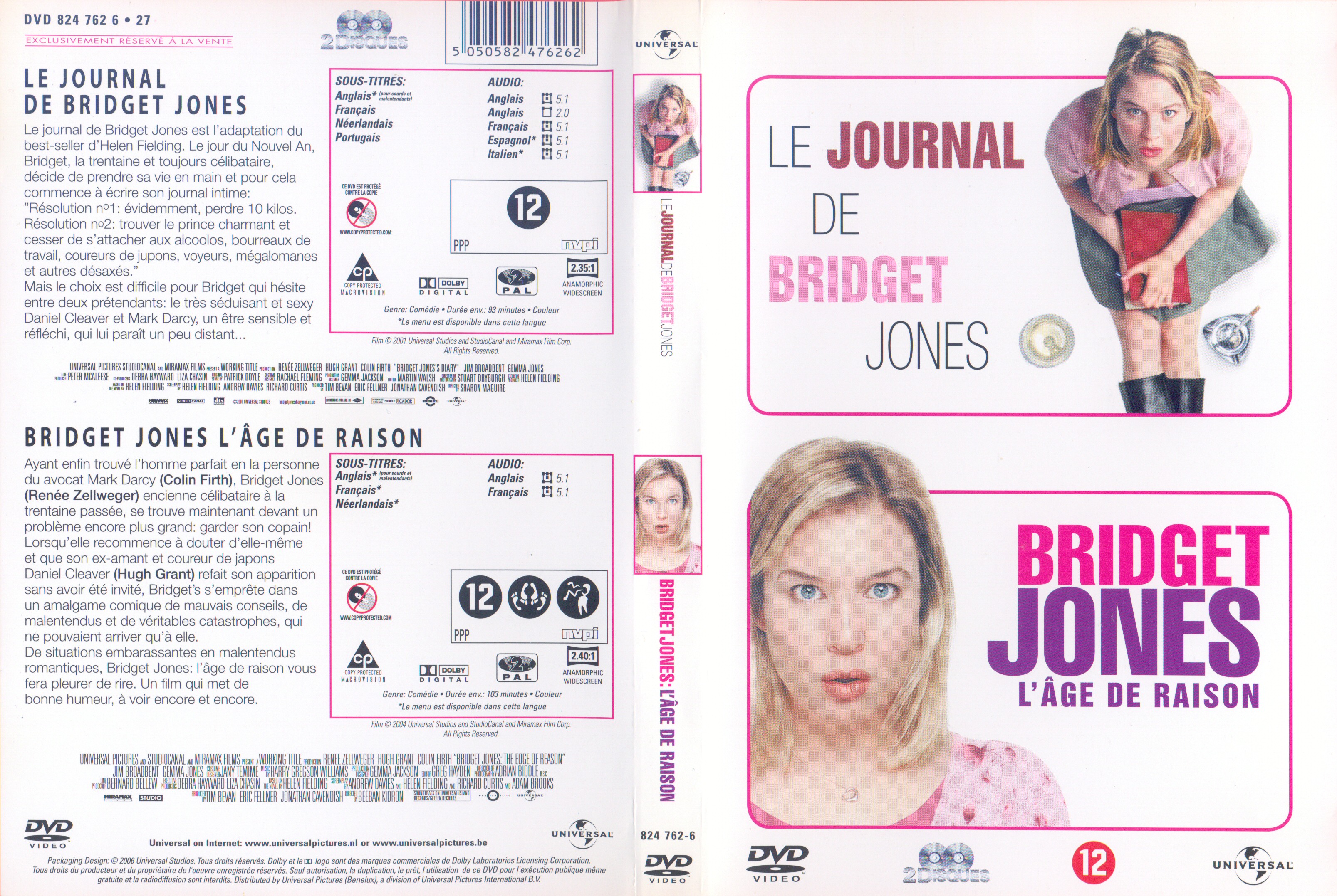 Jaquette DVD Bridget Jones 1 & 2