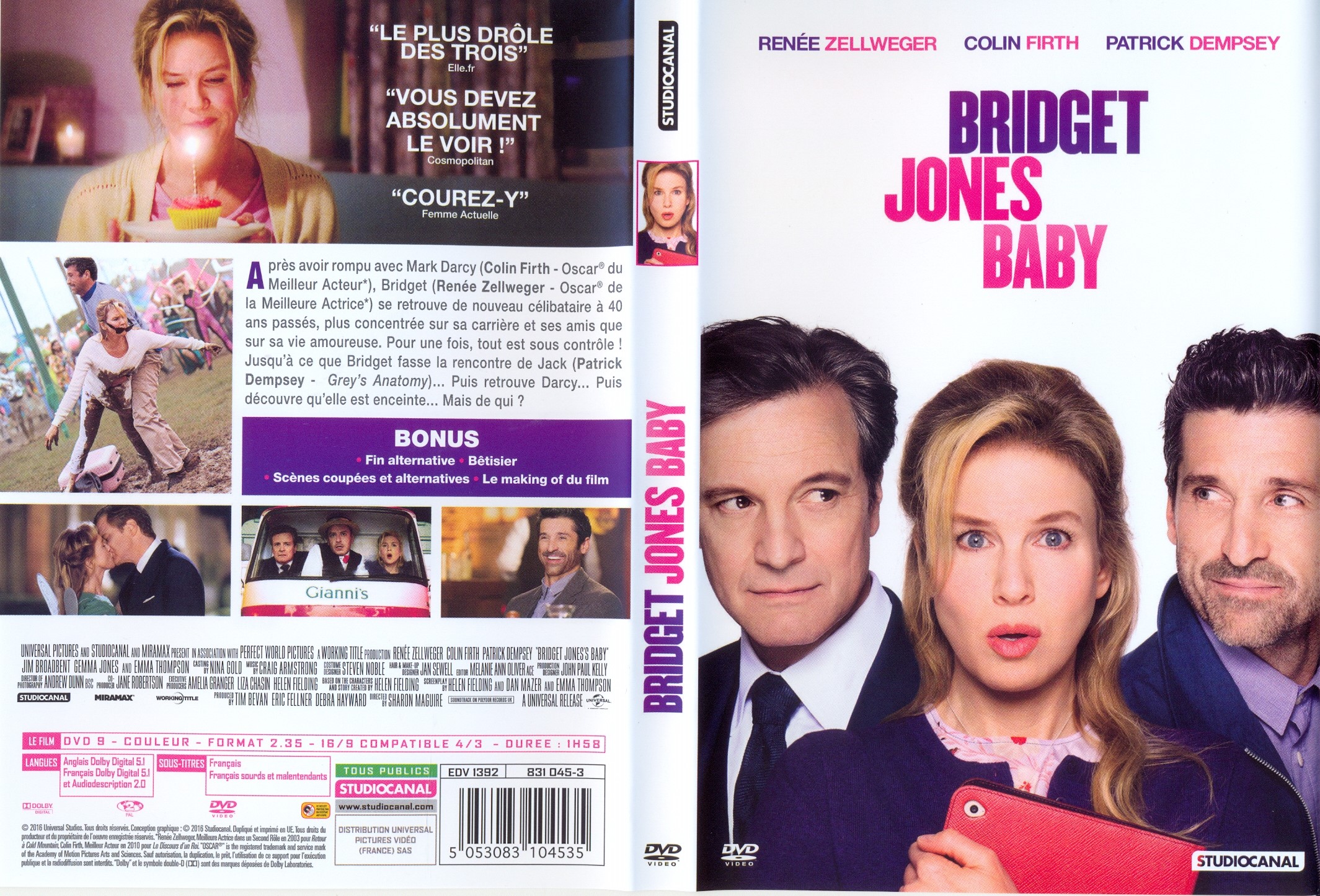 Jaquette DVD Bridget Jones Baby