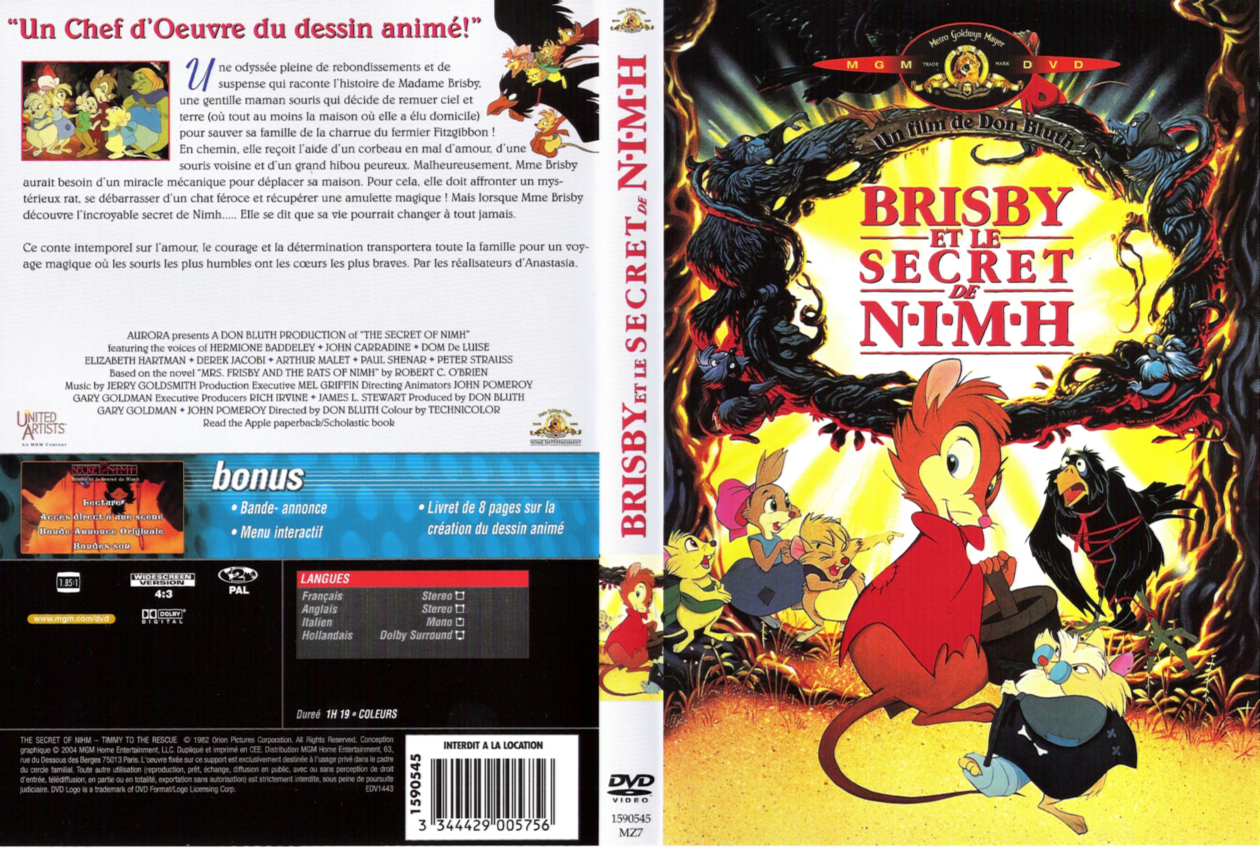 Jaquette DVD Brisby et le secret de Nimh
