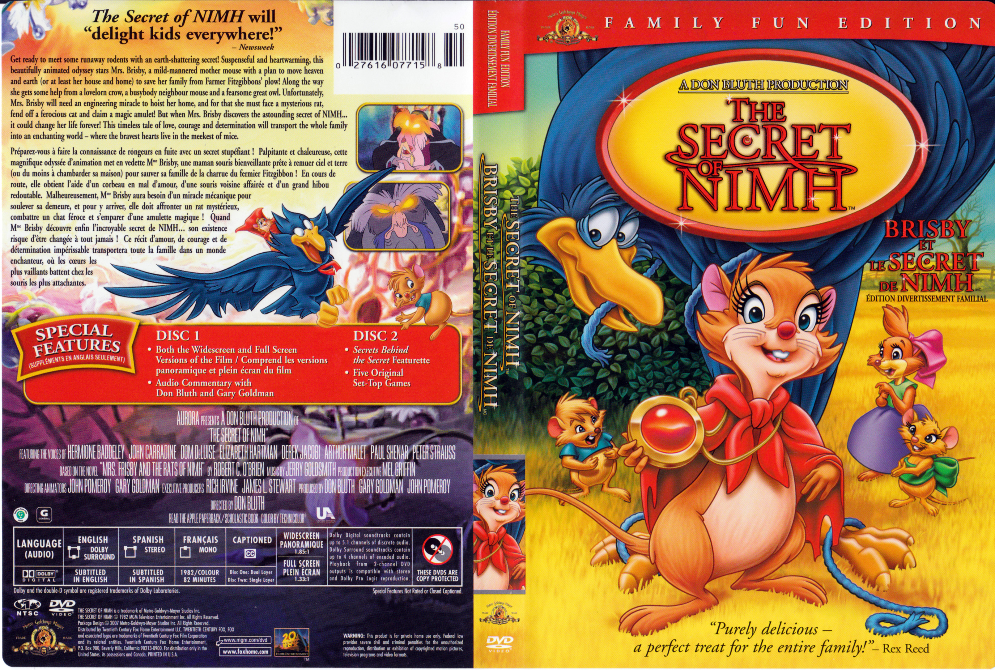 Jaquette DVD Brisby et le secret de Nimh (Canadienne)