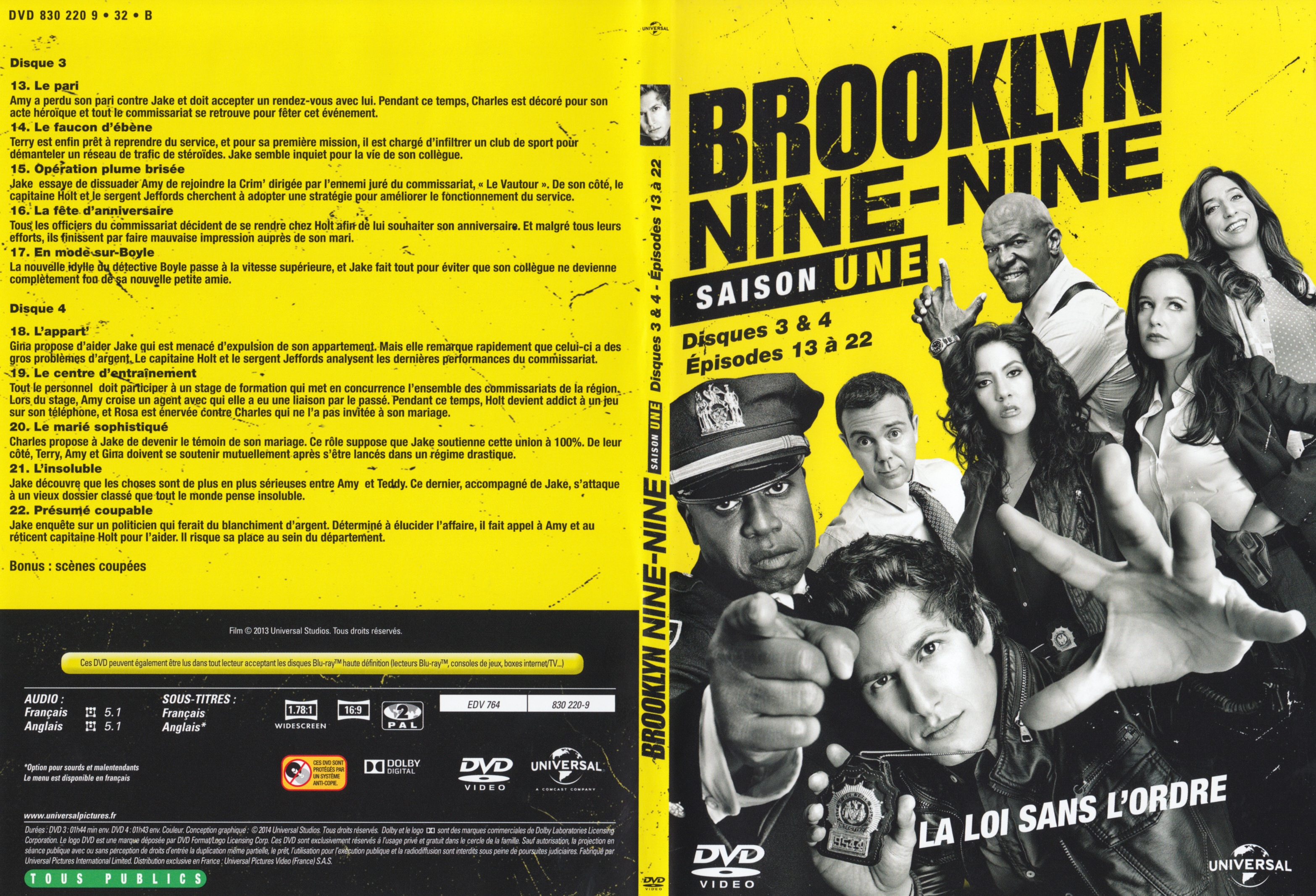 Jaquette DVD Brooklyn nine-nine Saison 1 DVD 2