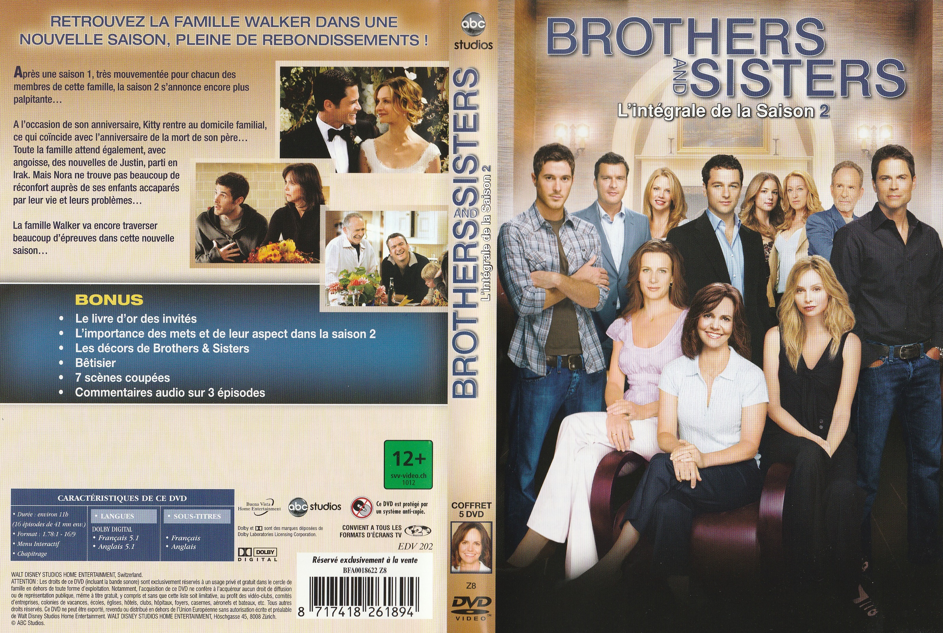 Jaquette DVD Brothers and Sisters Saison 2