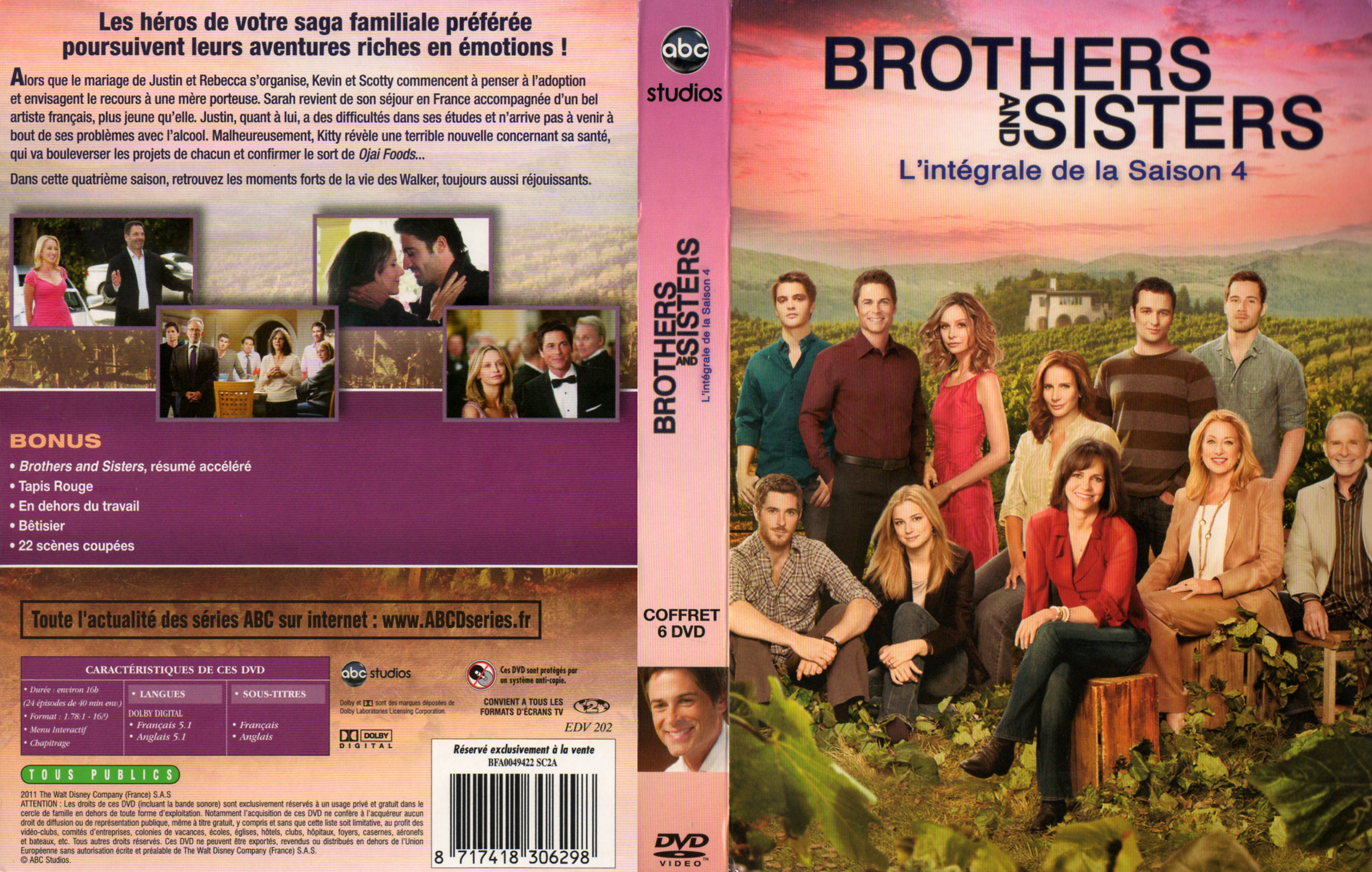 Jaquette DVD Brothers and Sisters Saison 4