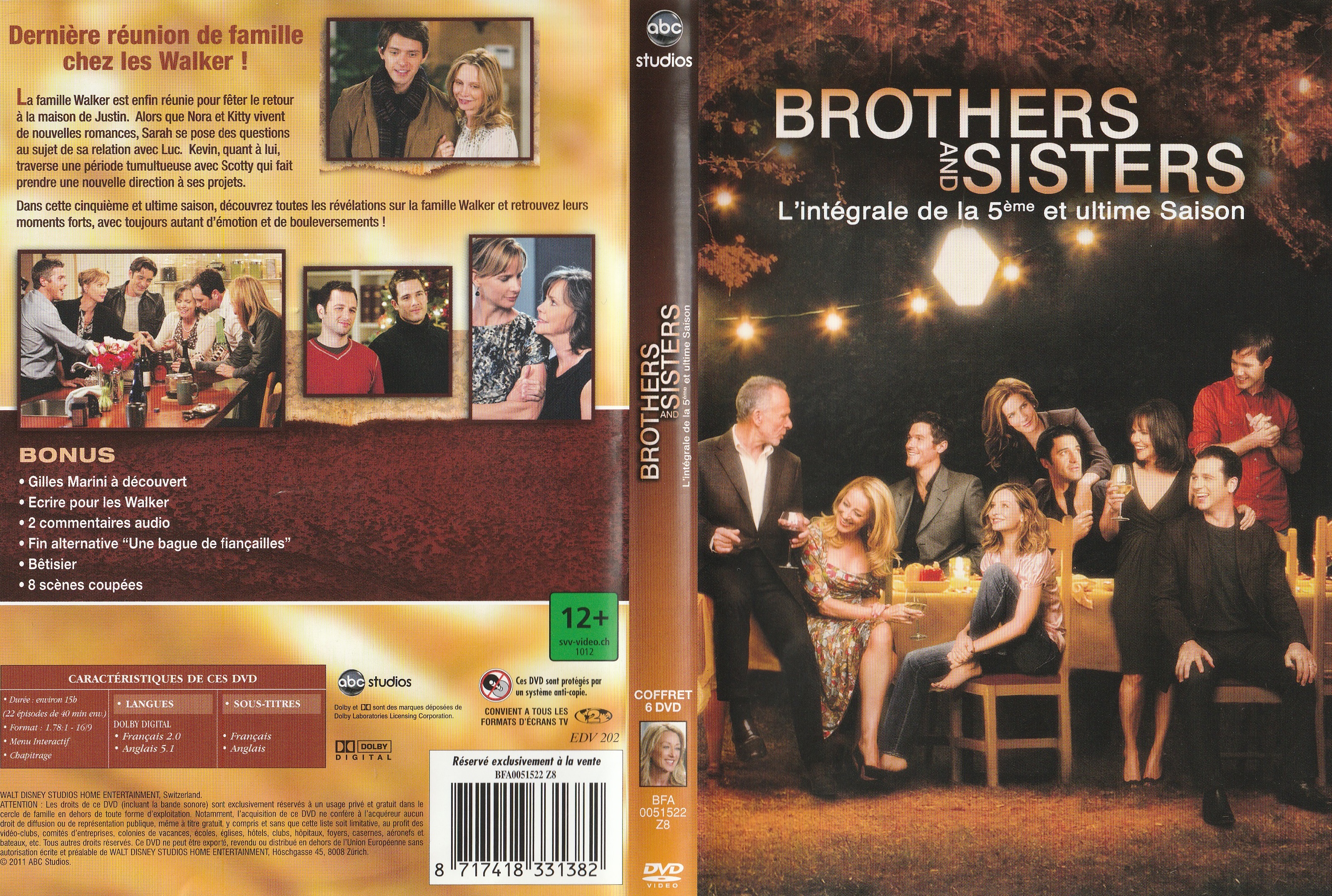Jaquette DVD Brothers and Sisters Saison 5