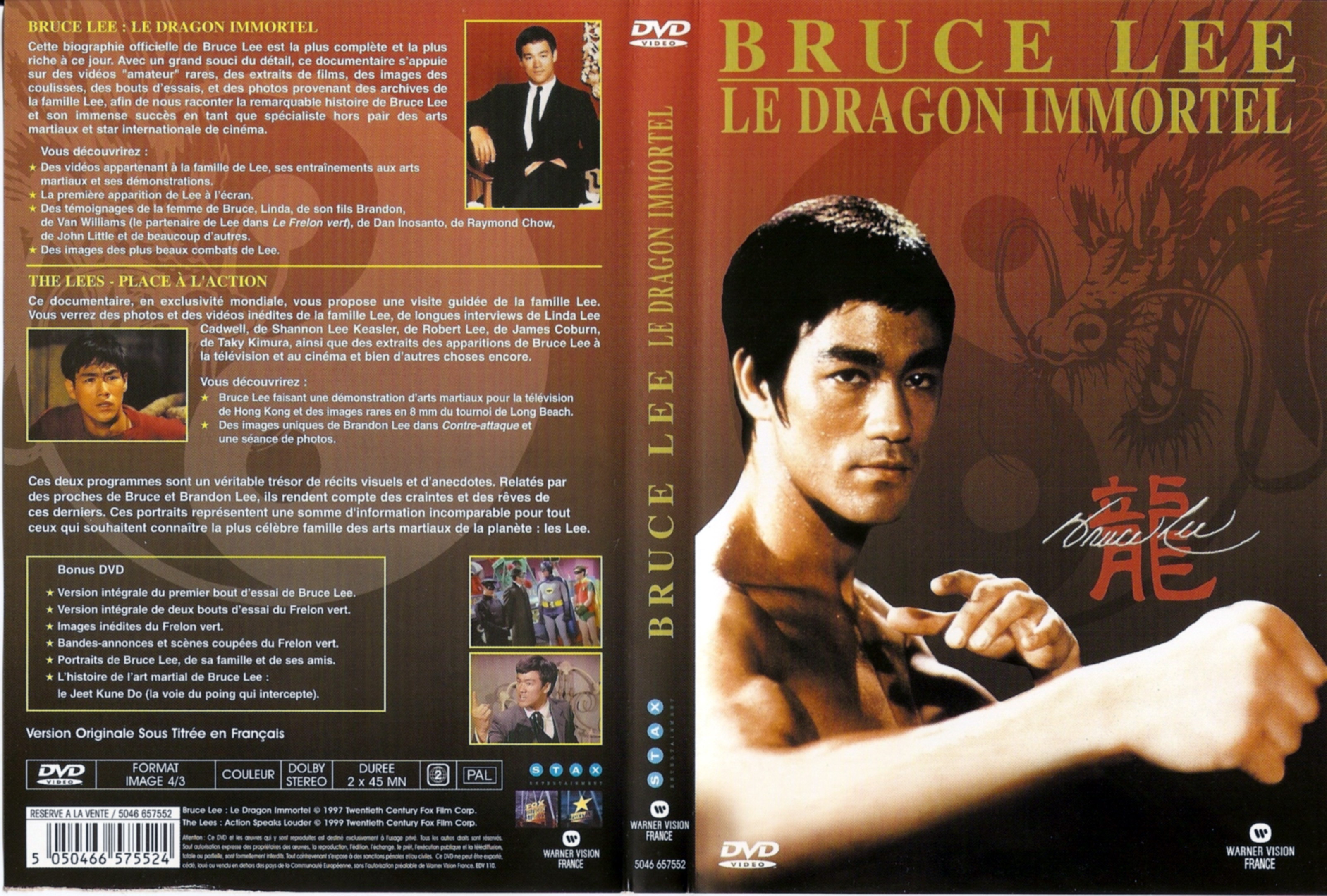 Jaquette DVD Bruce Lee - Le dragon immortel