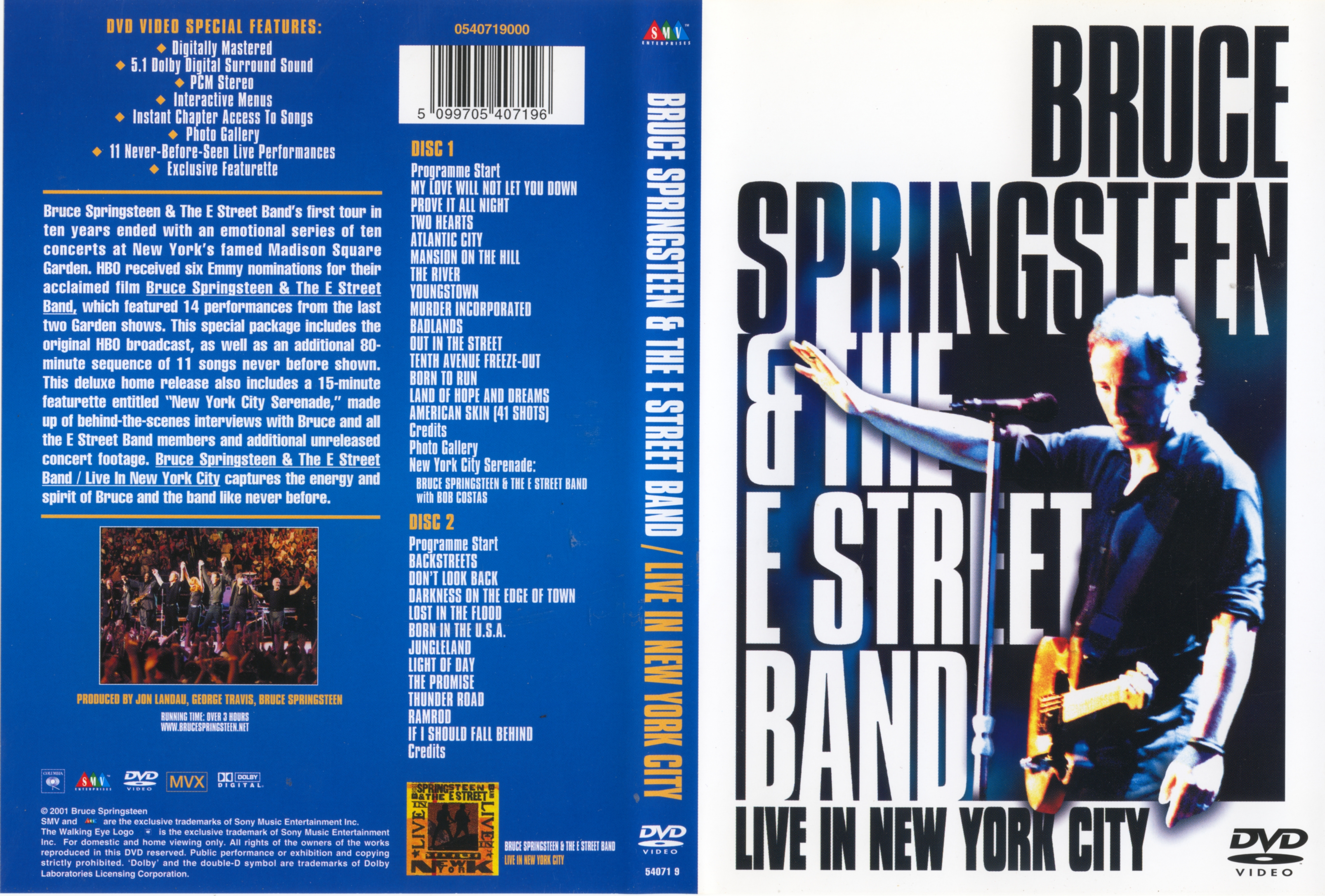 Jaquette DVD Bruce Springsteen & The E Street Band - Live in New York City