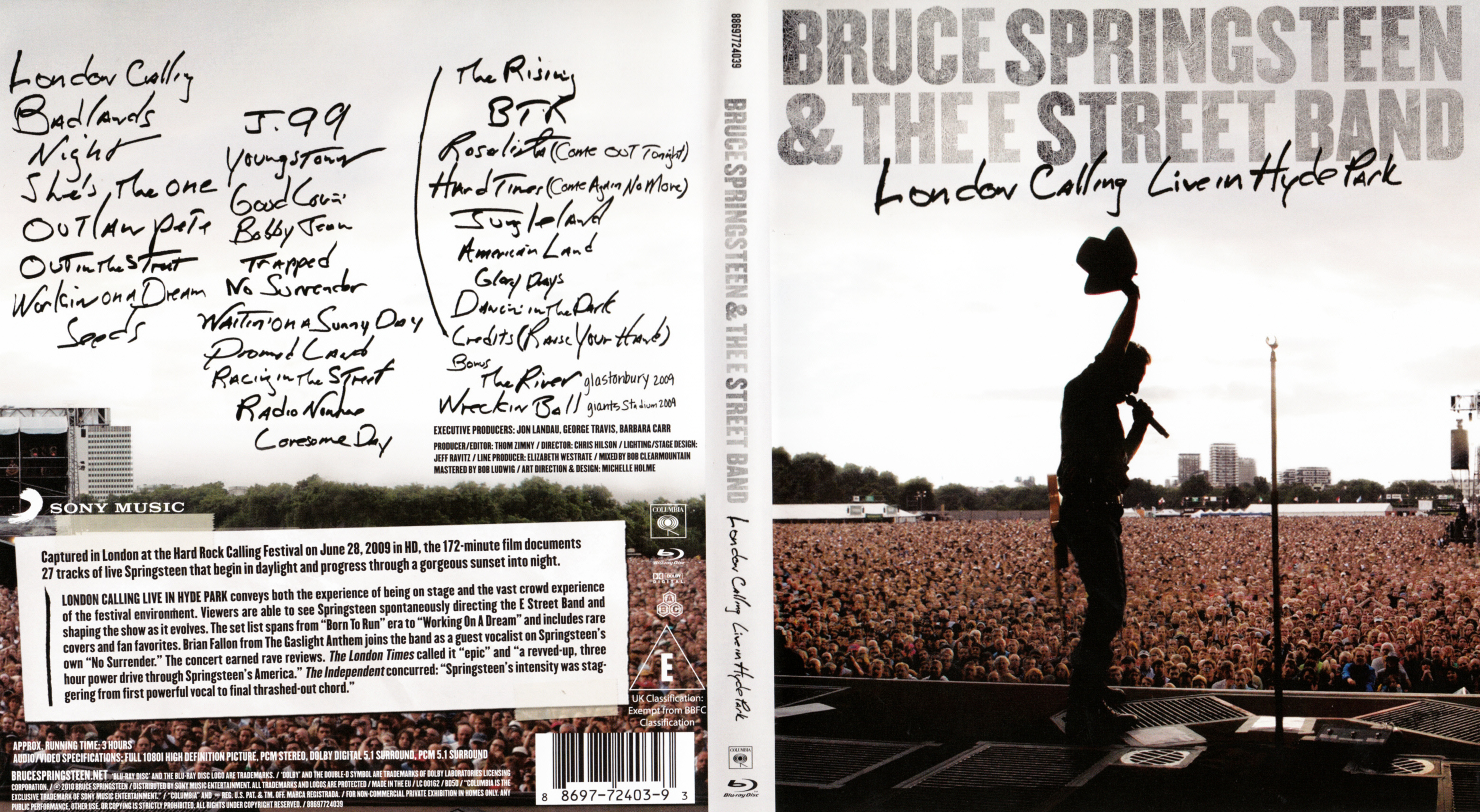 Jaquette DVD Bruce Springsteen & The E Street Band - London calling live in hyde park (BLU-RAY)