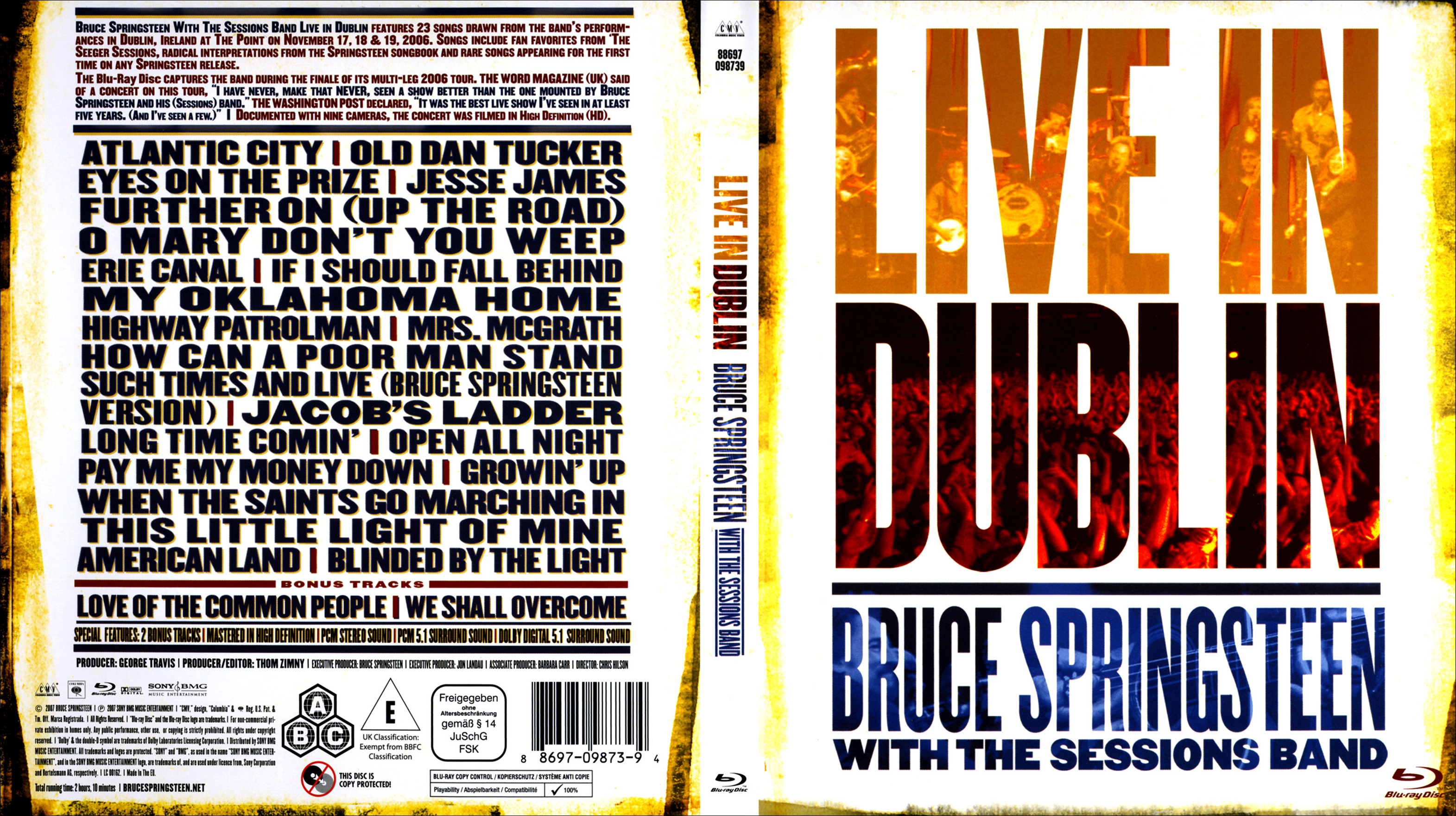 Jaquette DVD Bruce Springsteen with the sessions band Live in Dublin (BLU-RAY)