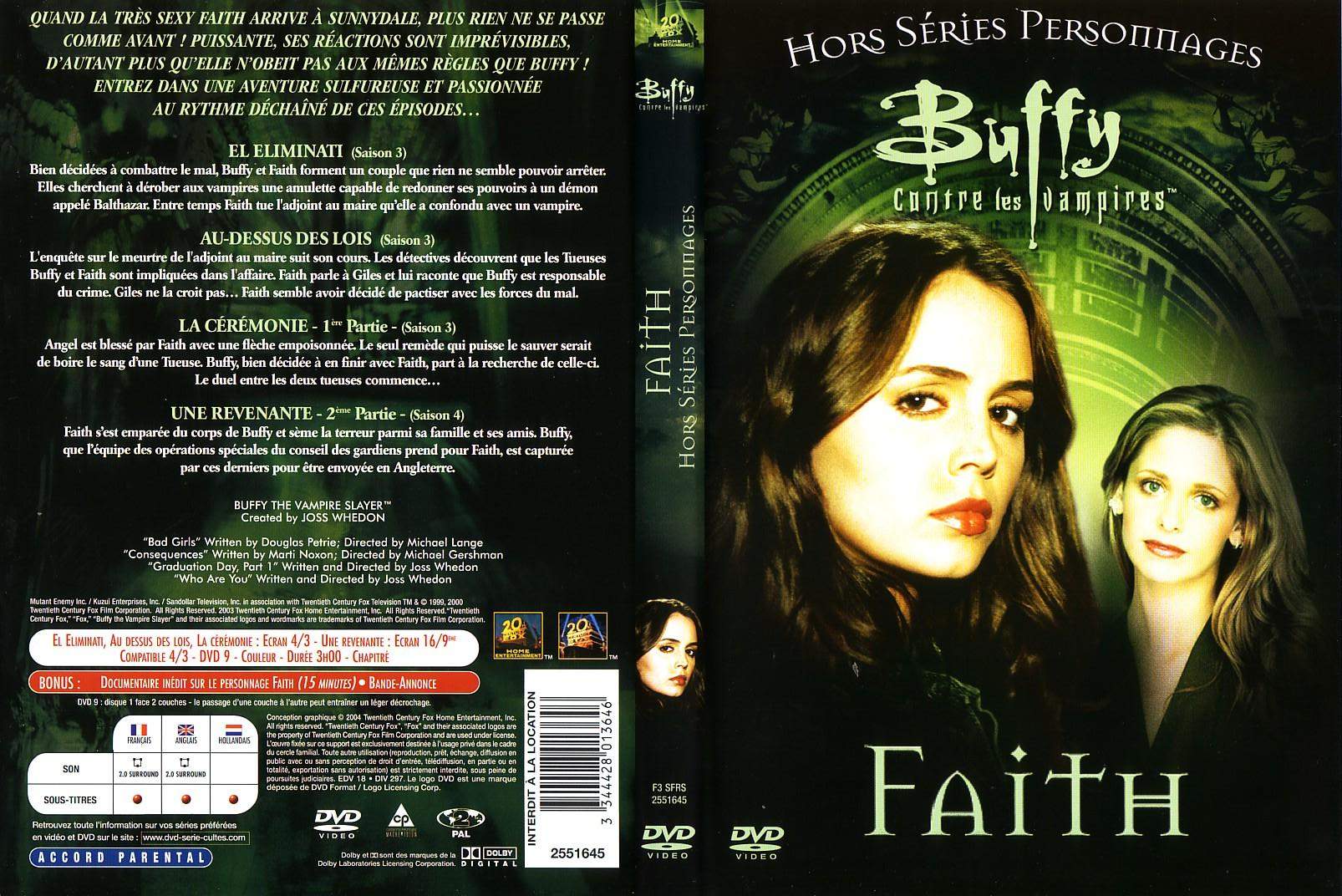 Jaquette DVD Buffy Hors sries personnages - Faith