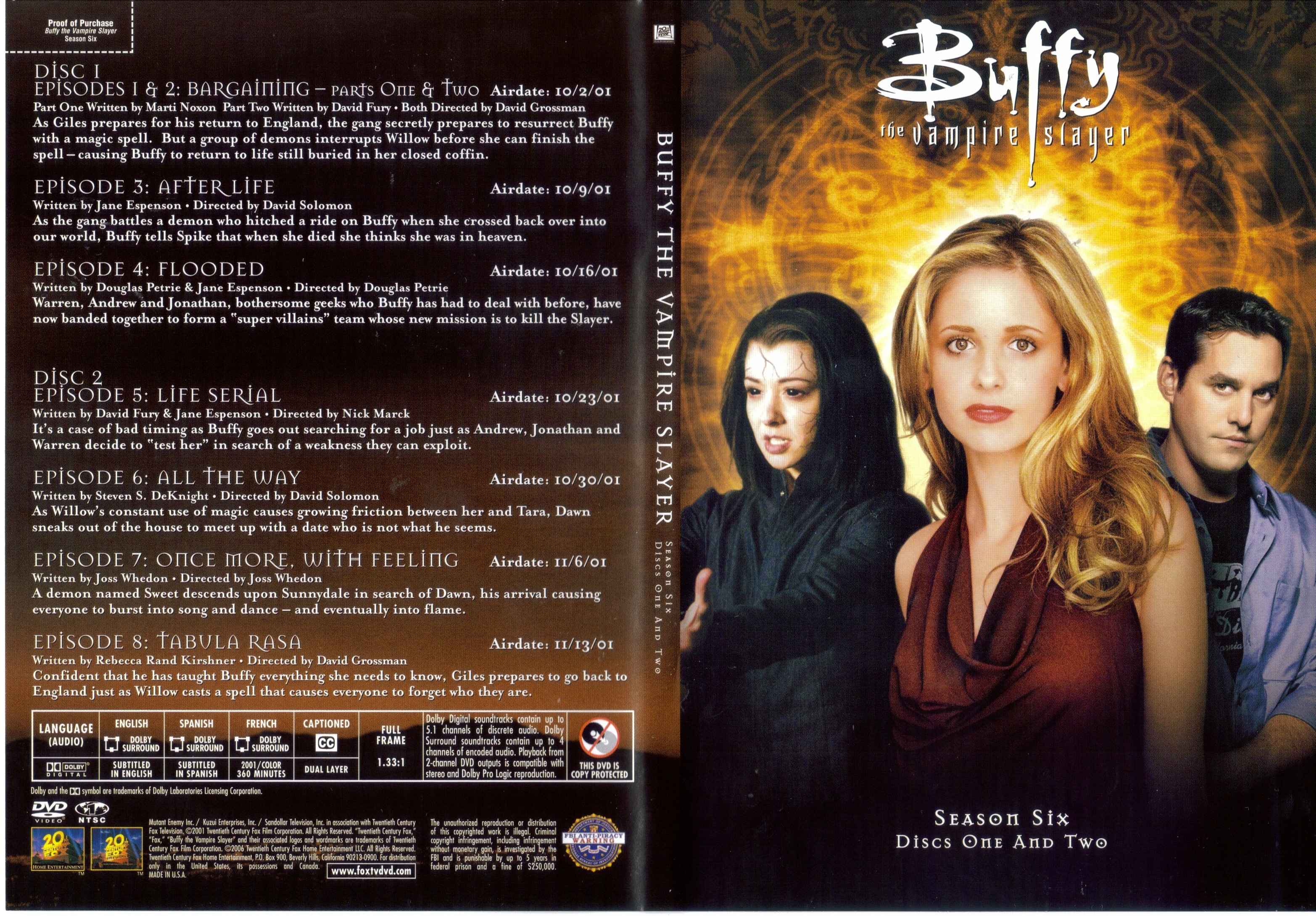 Jaquette DVD Buffy Saison 6 DVD 1 (Canadienne)