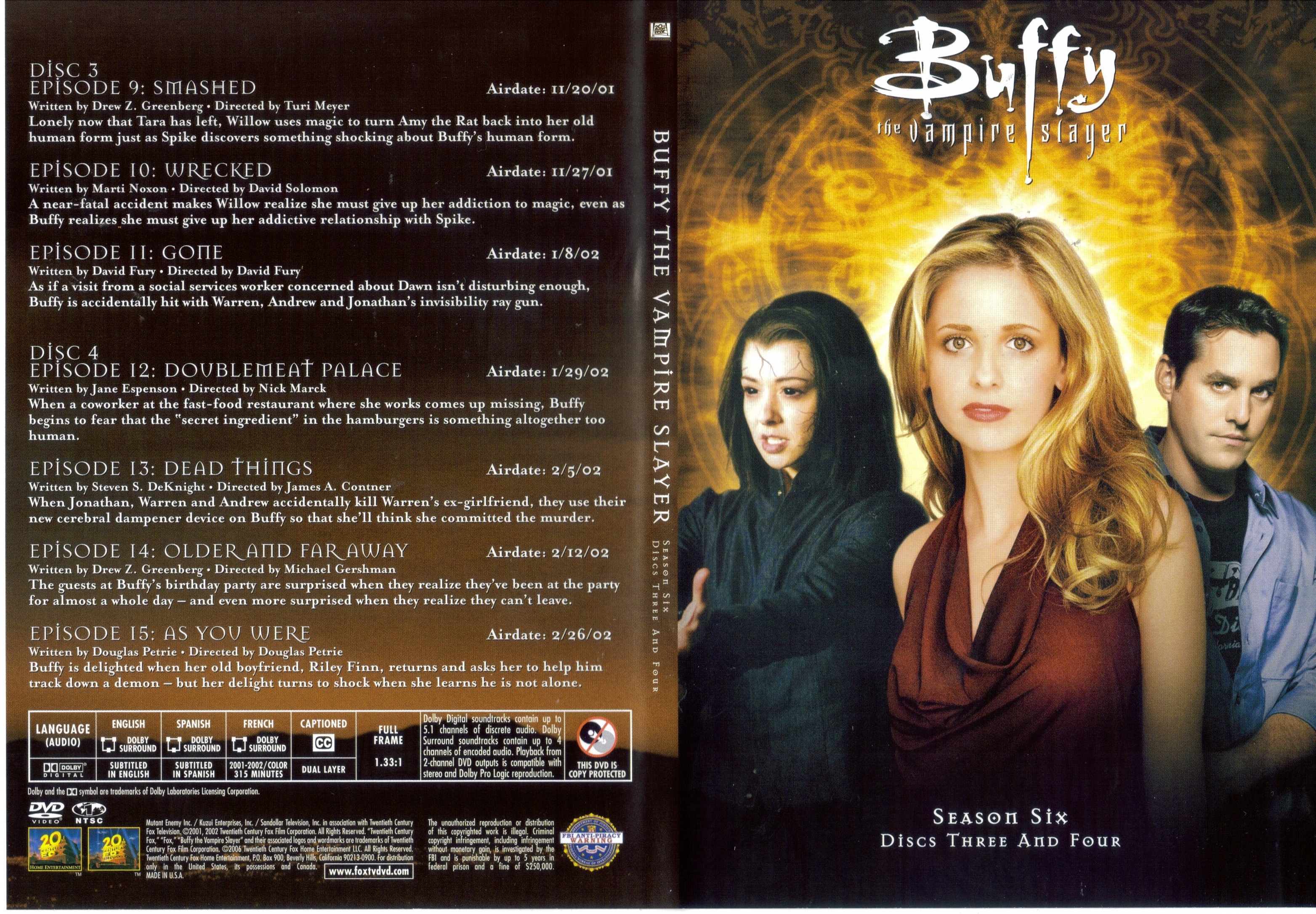 Jaquette DVD Buffy Saison 6 DVD 2 (Canadienne)