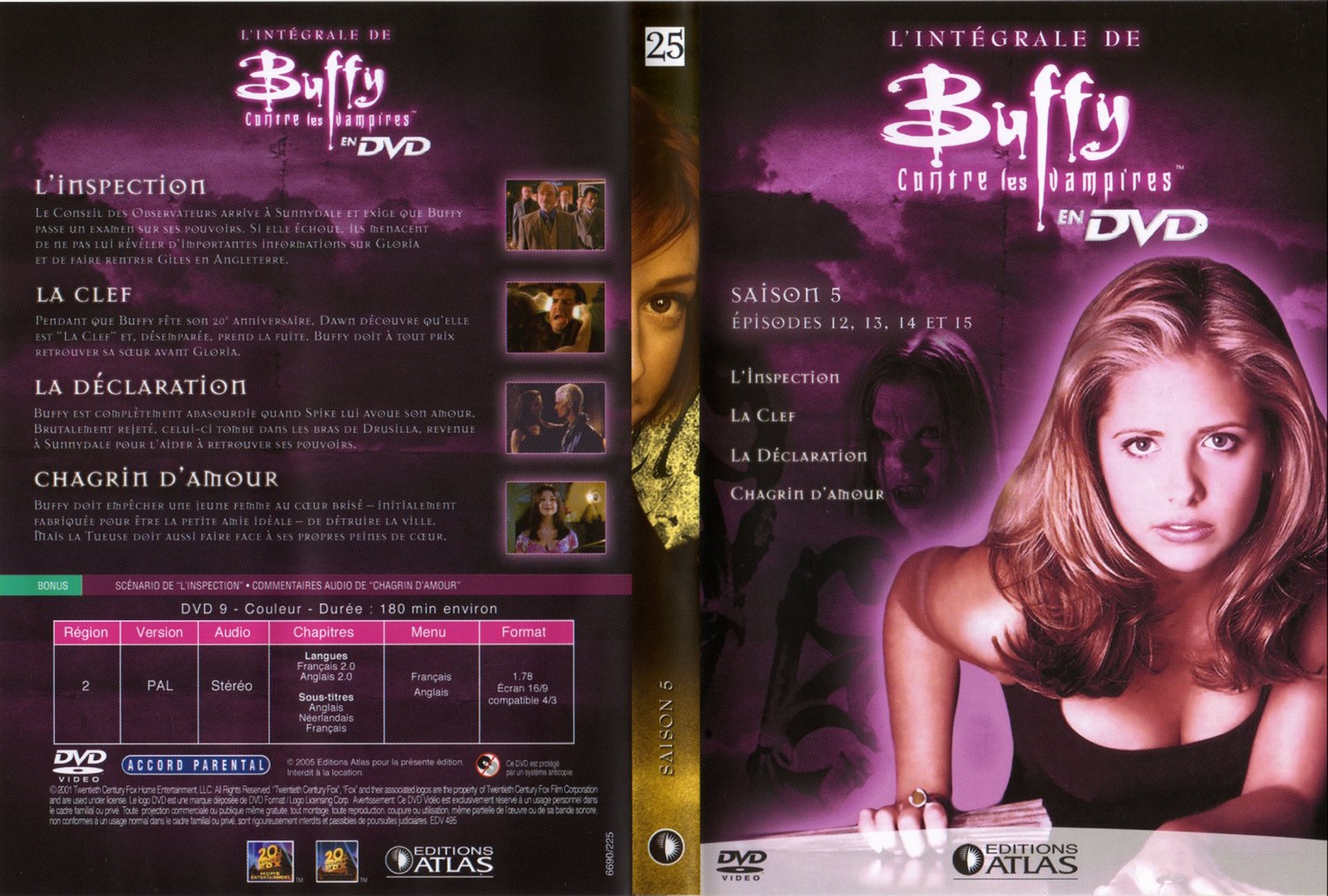 Jaquette DVD Buffy contre les vampires DVD 25 Ed Atlas